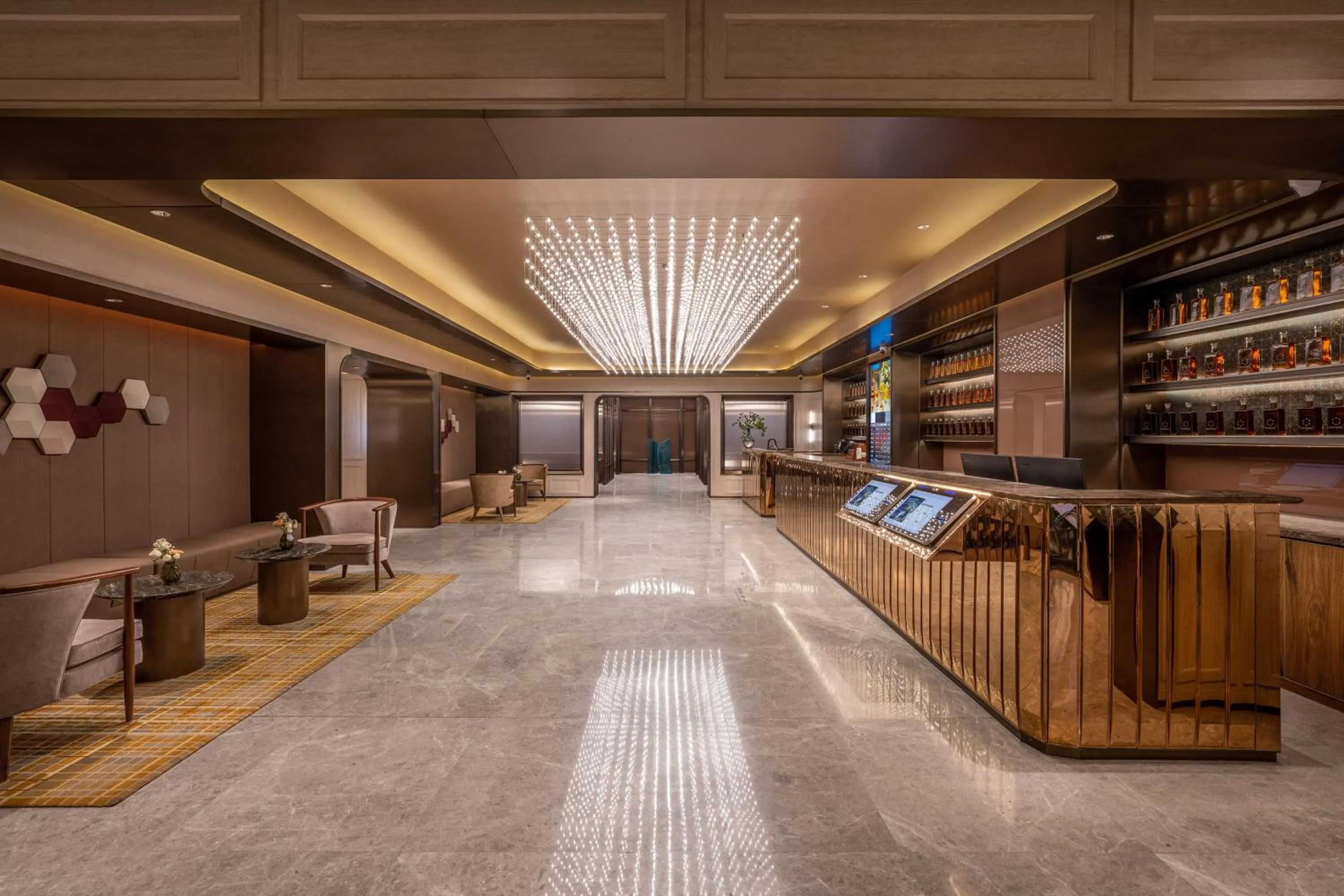 Lobby or reception in Jingdong Headquarters Crystal Orange Hotel, Yizhuang, Beijing