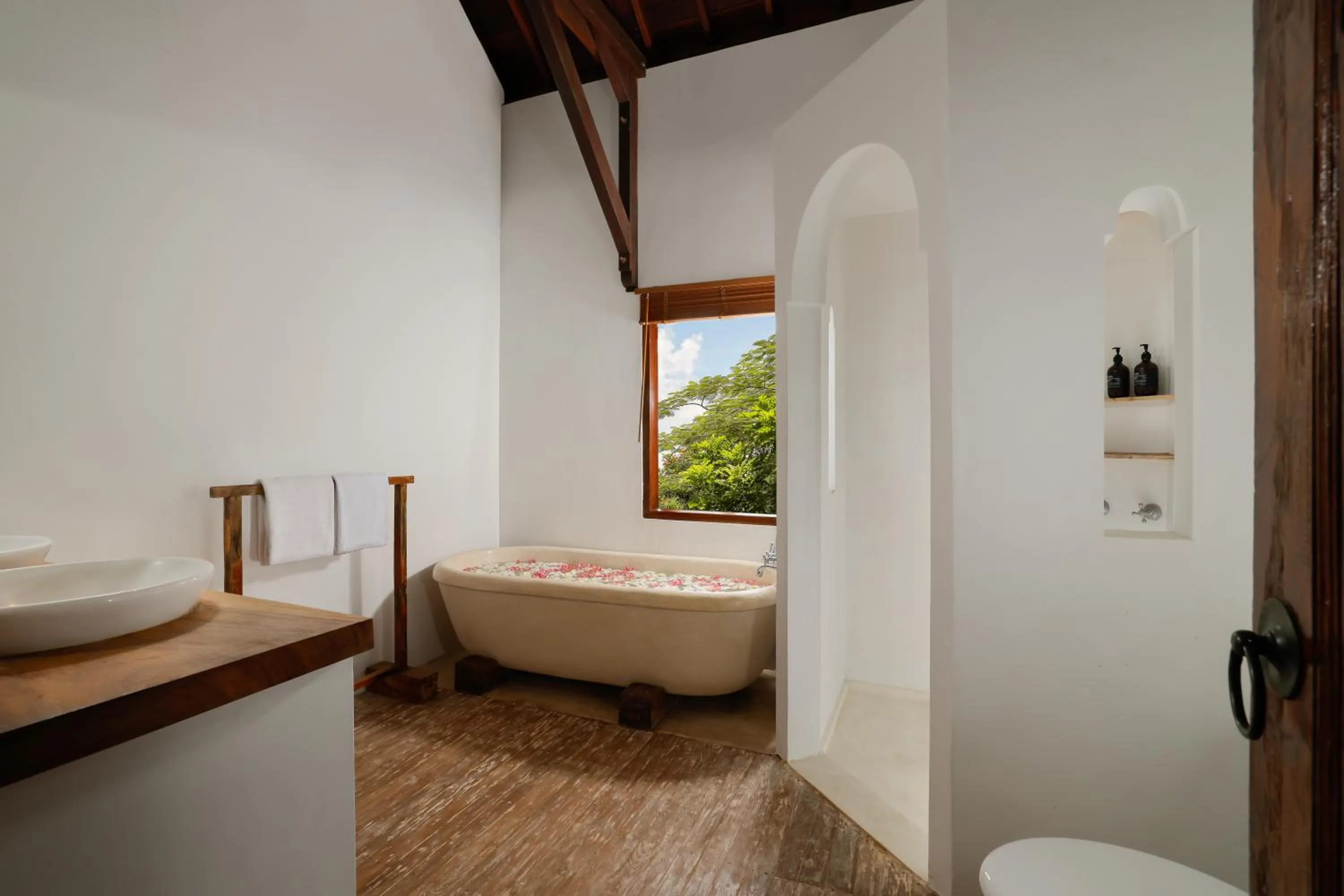 Bathroom, Bed in Villa Tropical Svasti by Nakula