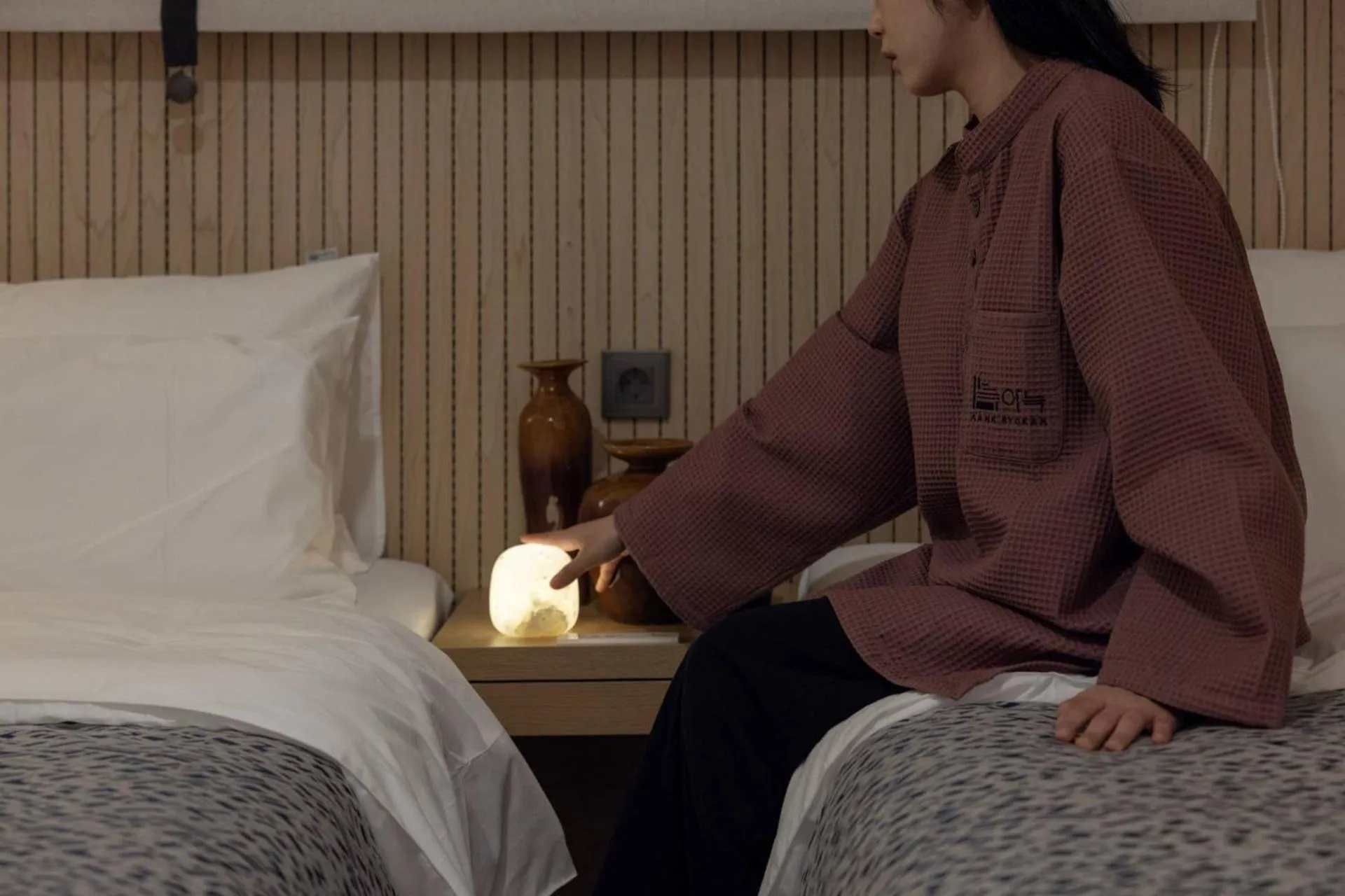 Bed in Anook Ryokan Hotel Ansan station