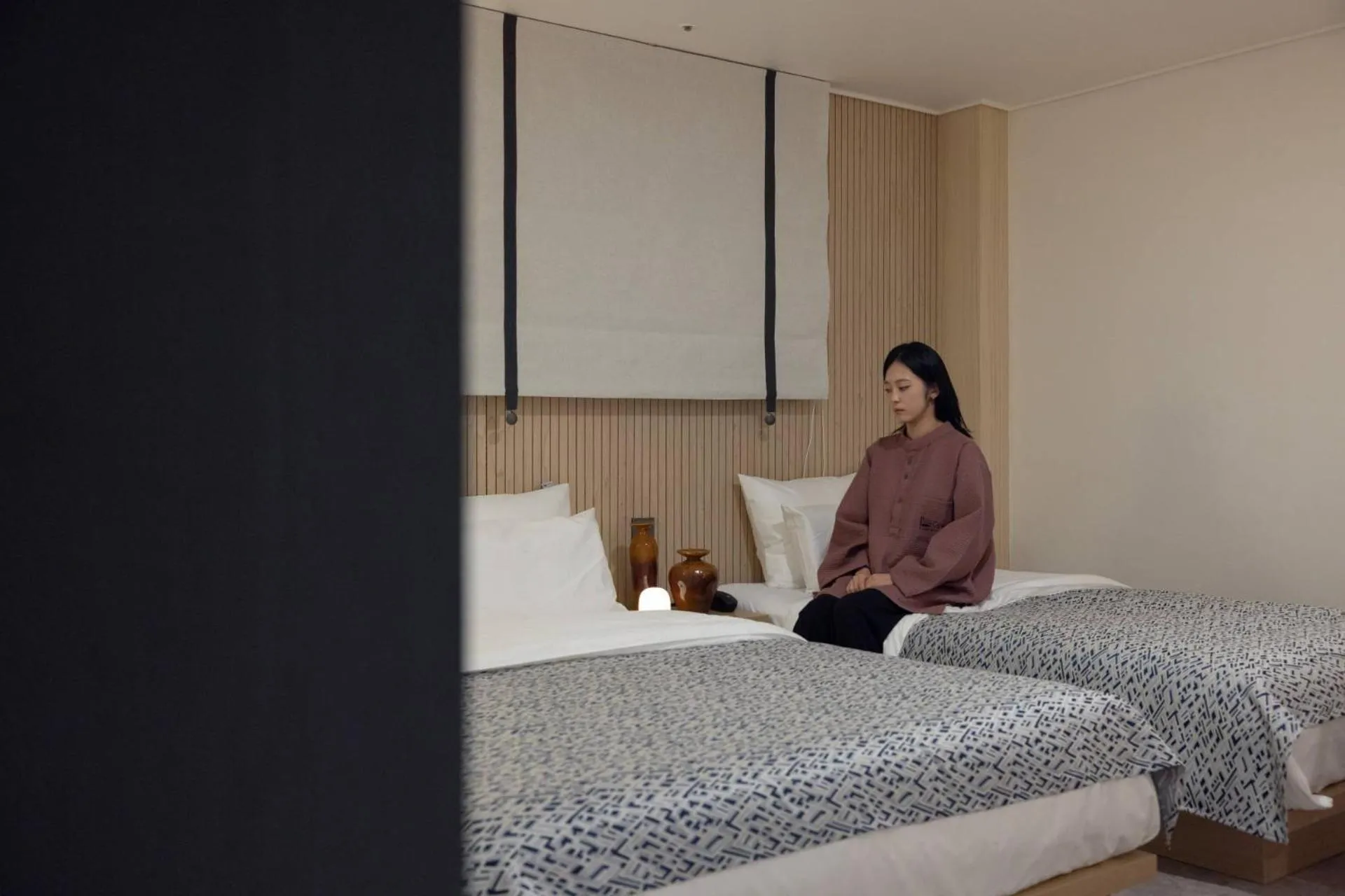 Bed in Anook Ryokan Hotel Ansan station