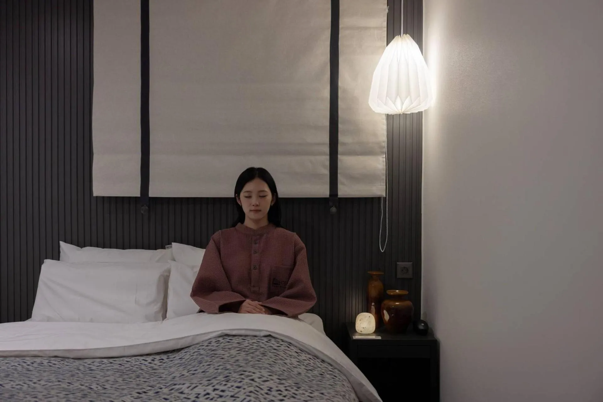 Bed in Anook Ryokan Hotel Ansan station