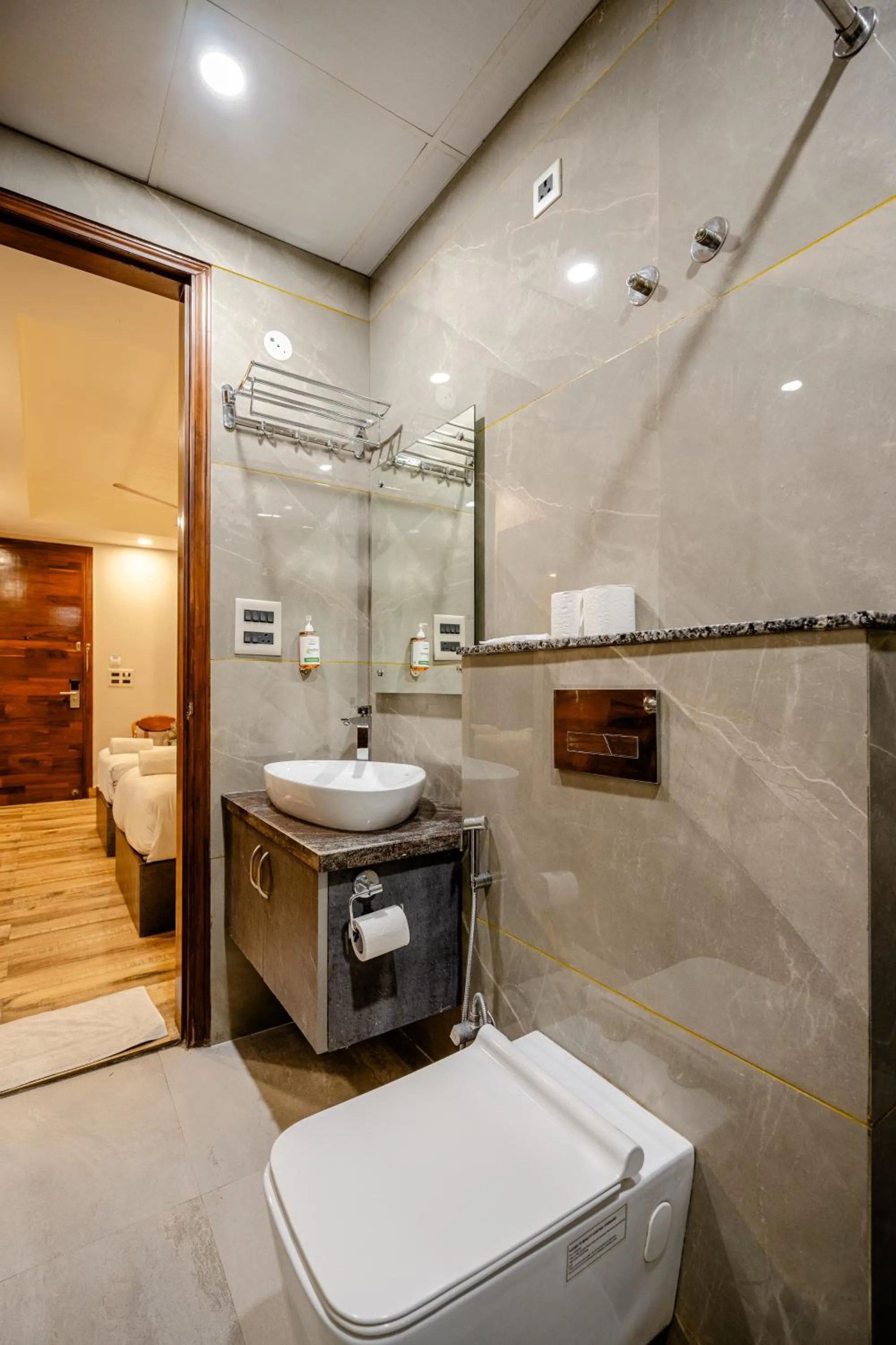 Bathroom in Lime Tree Hotel - Near Medanta Hospital