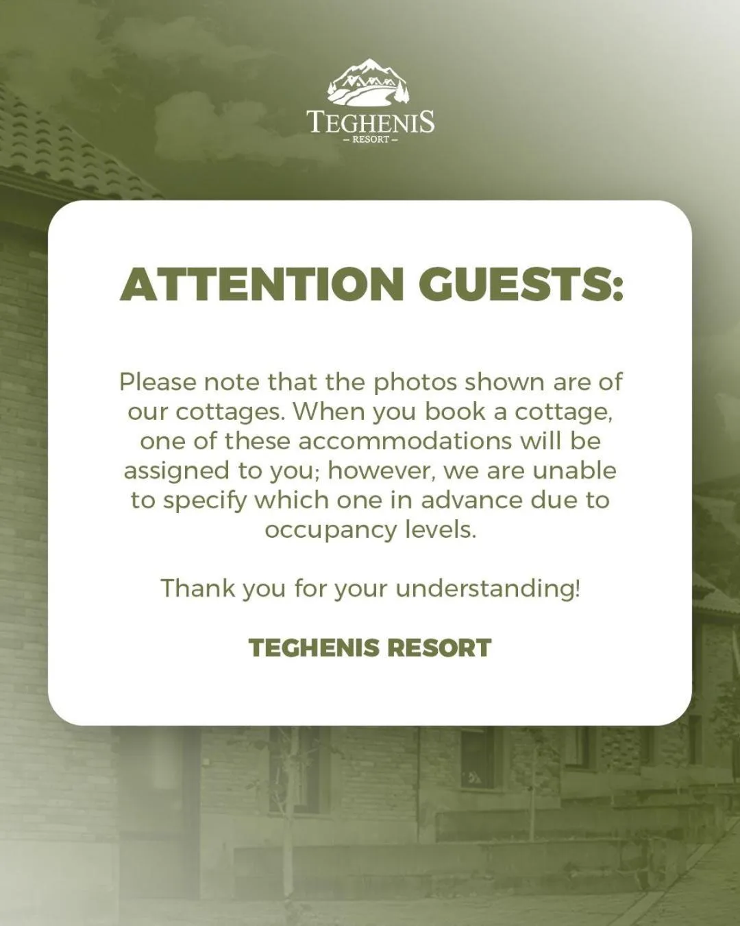 Text overlay in Teghenis Resort