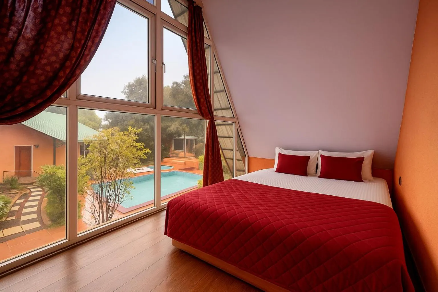 View (from property/room), Bed in Rumourss Sky Villa & Resort