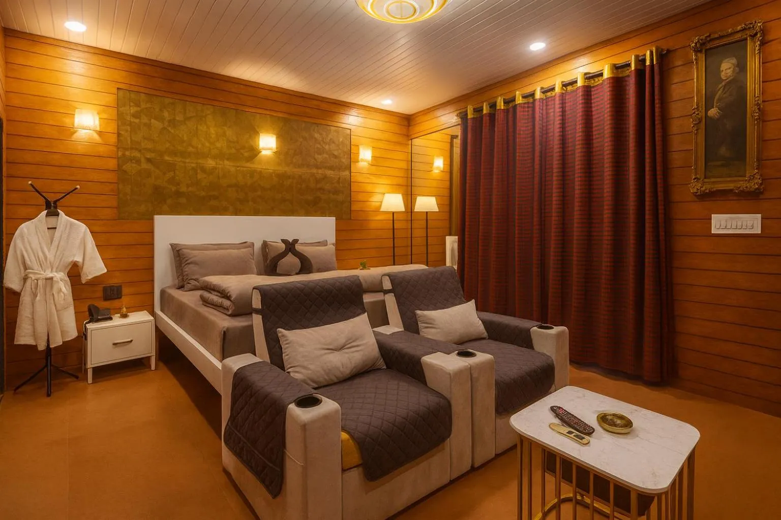 Bed in Rumourss Sky Villa & Resort