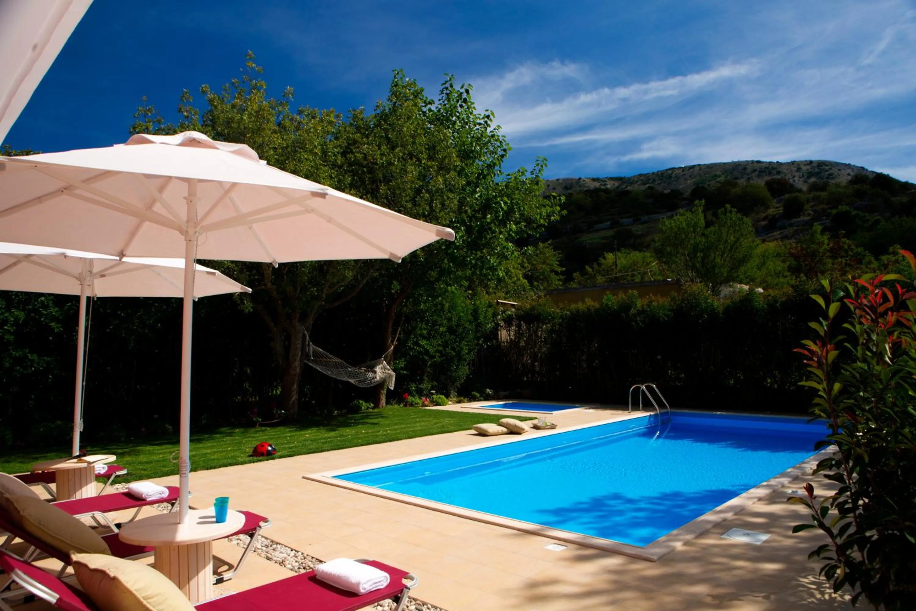 Garden view in Exanthia Villas