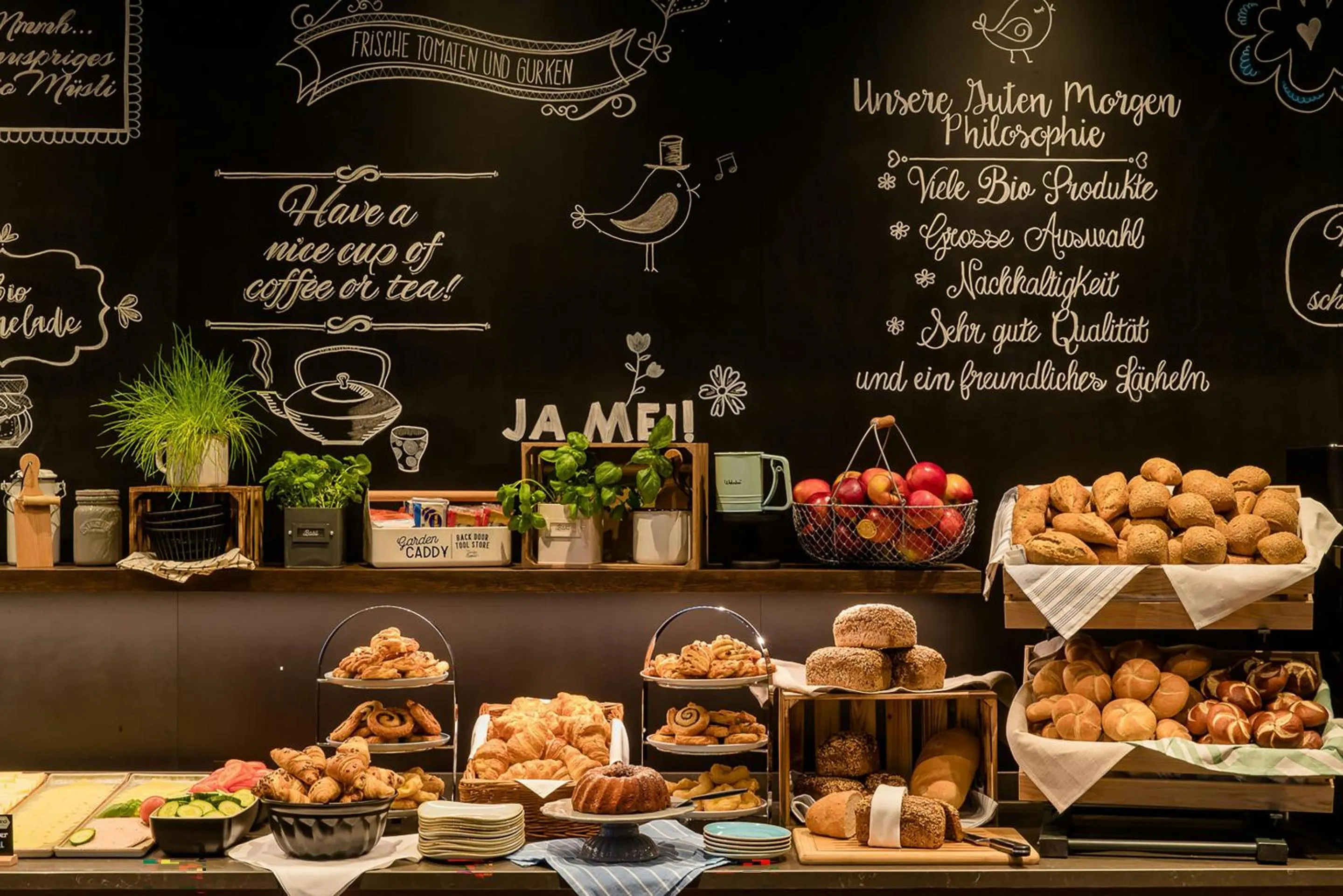 Buffet breakfast in Motel One Amsterdam