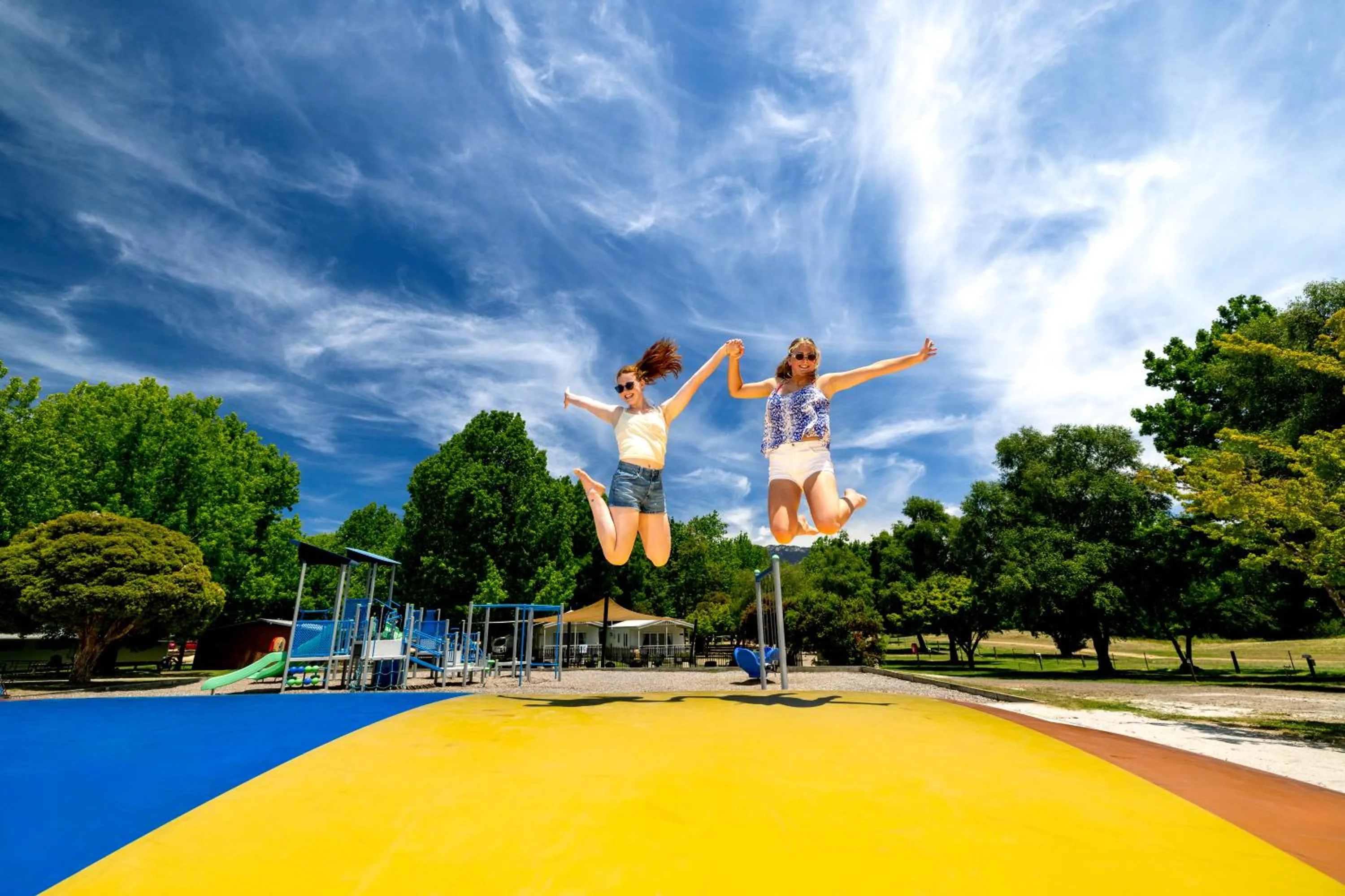 Children play ground in Bright Porepunkah Holiday Park