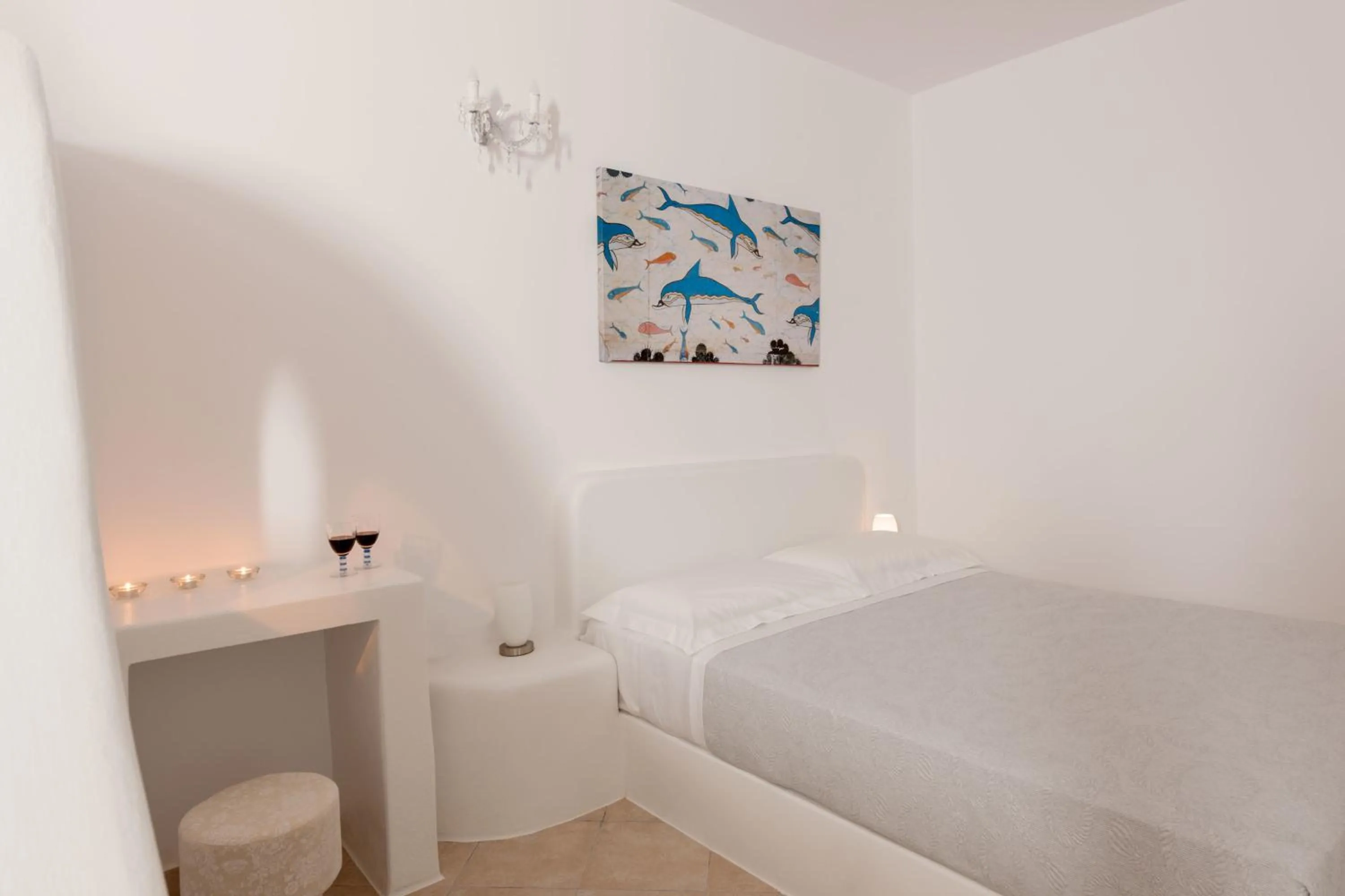 Bed in Katharos Pool Villas