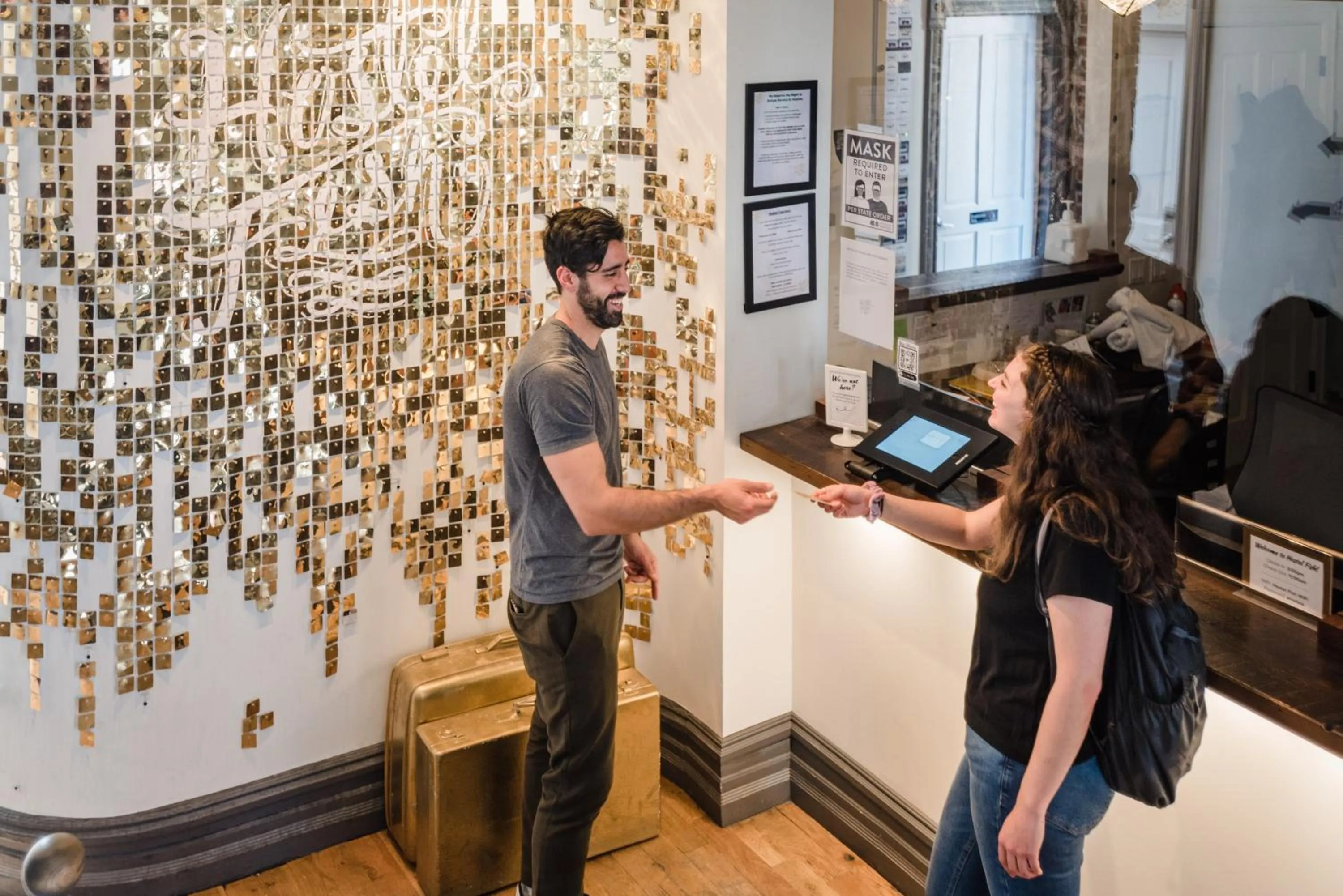 Lobby or reception in Hostel Fish