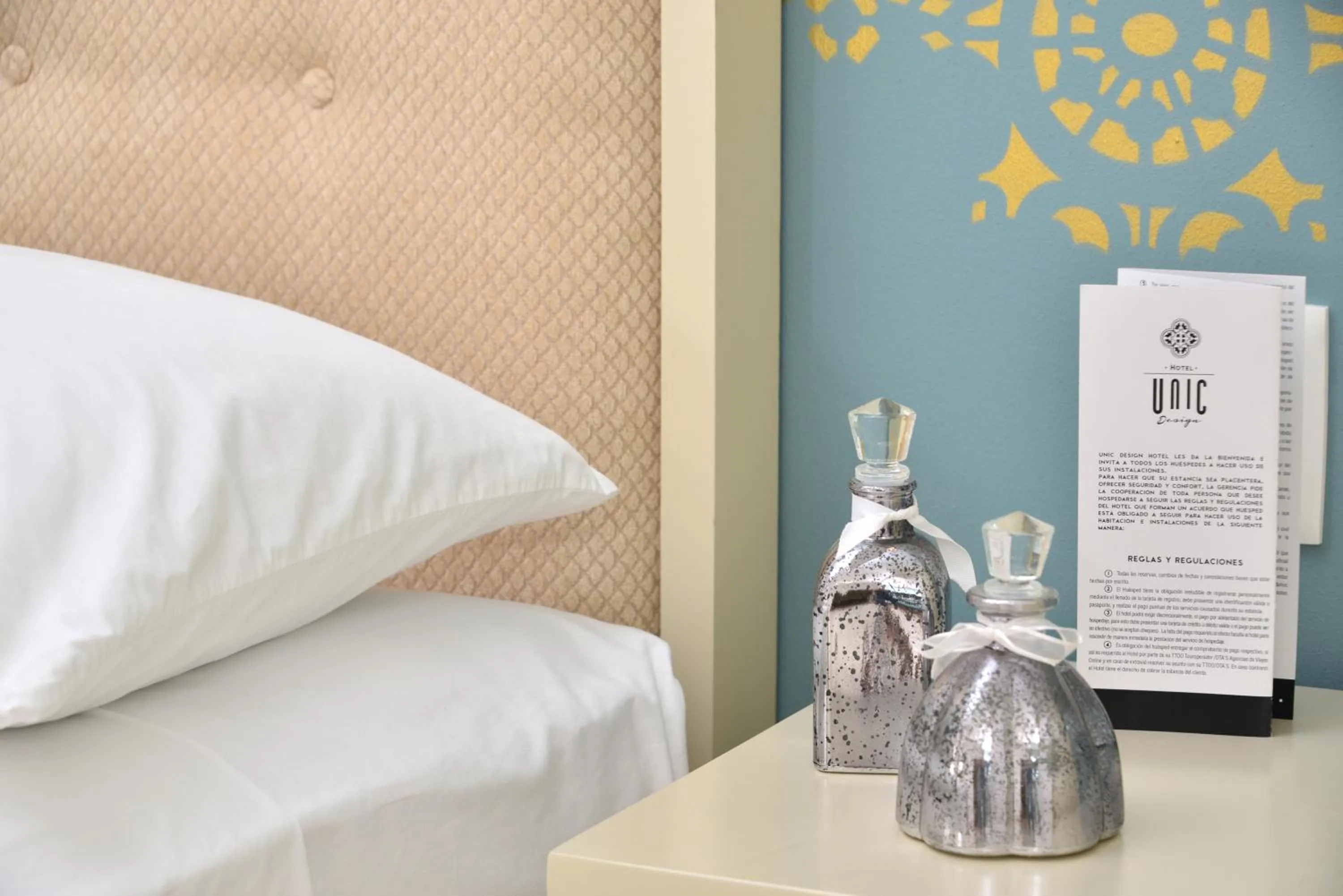 Decorative detail, Bed in Unic Design Hotel & Restaurant- 5th Avenue