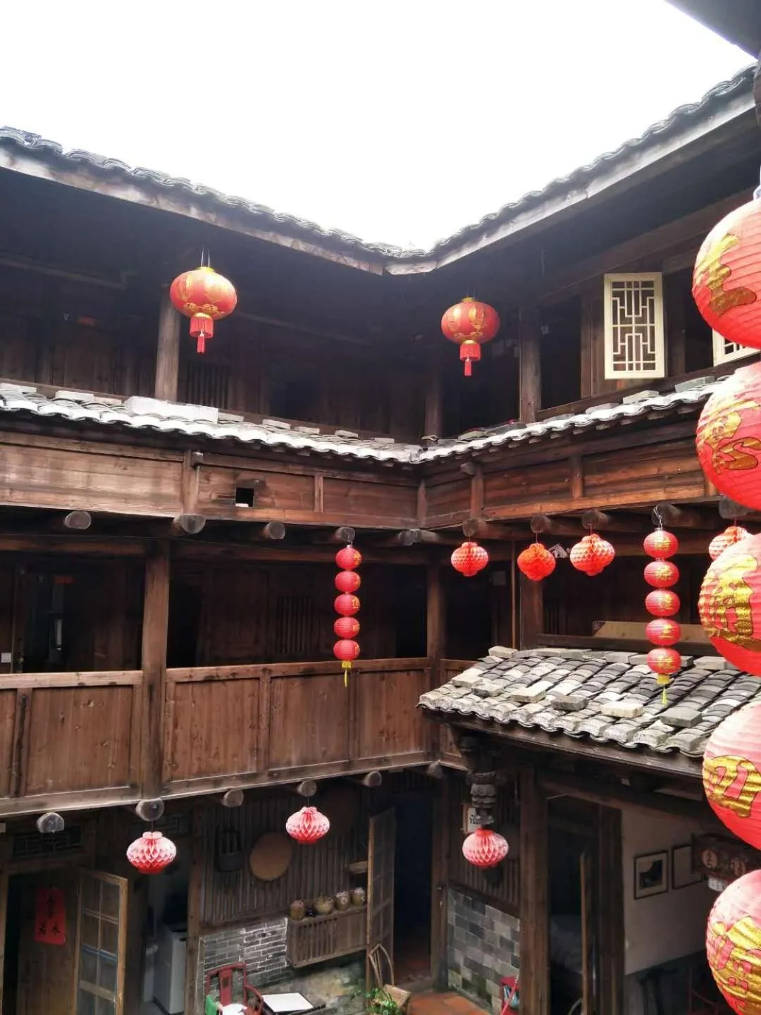 Bird's eye view in Nanjing Tulou Qingdelou Inn