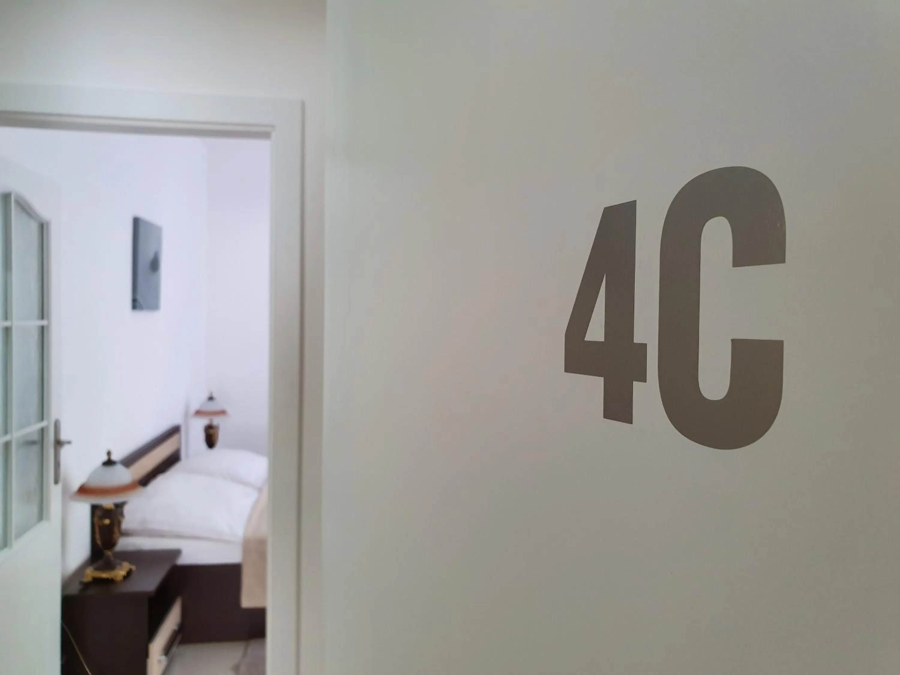 Decorative detail, Bed in Madonna Apartments