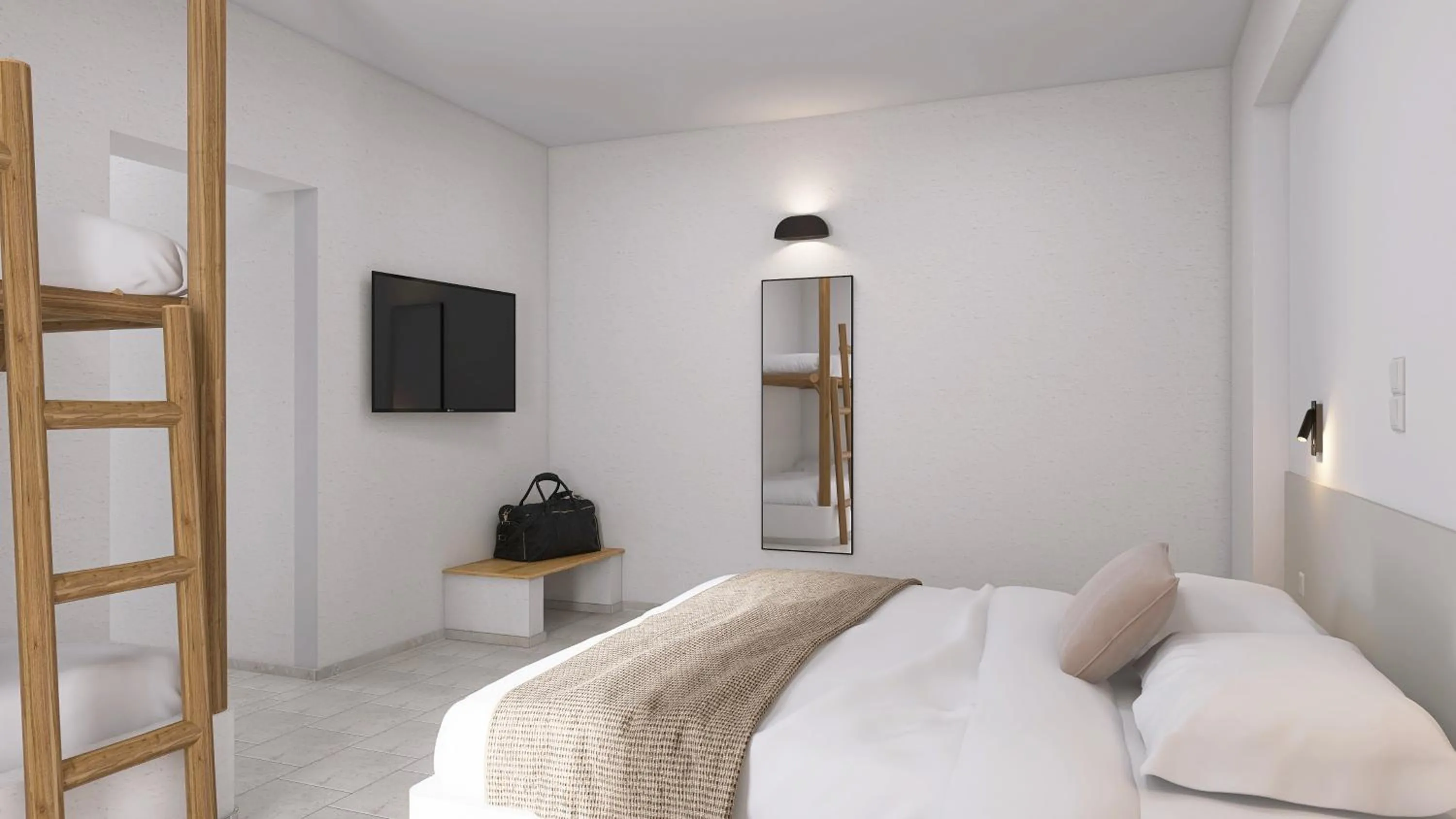 Bed in Pounda Resort Paros, a member of Radisson Individuals