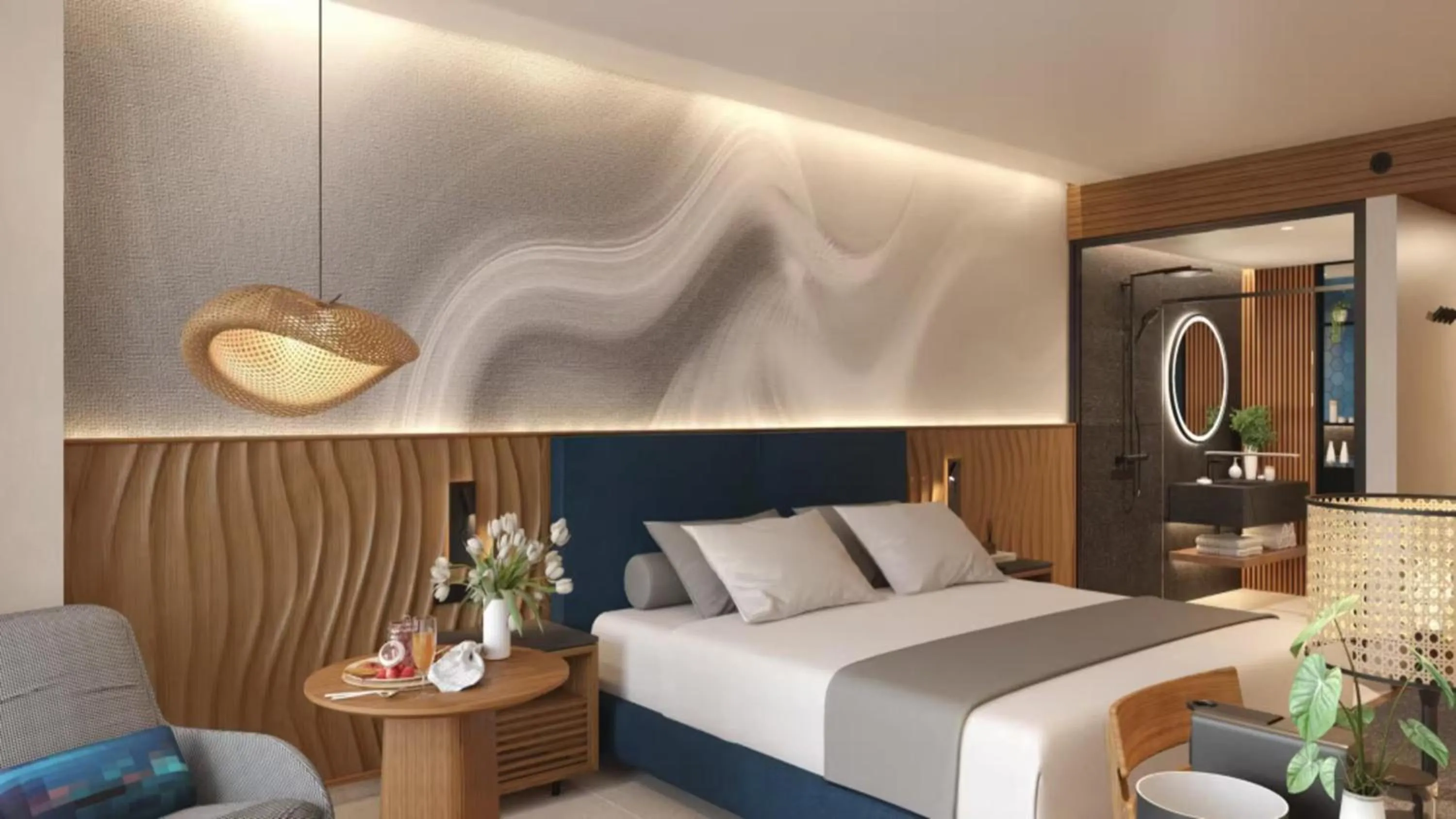 Photo of the whole room, Bed in Hotel Indigo Bridgetown Barbados by IHG