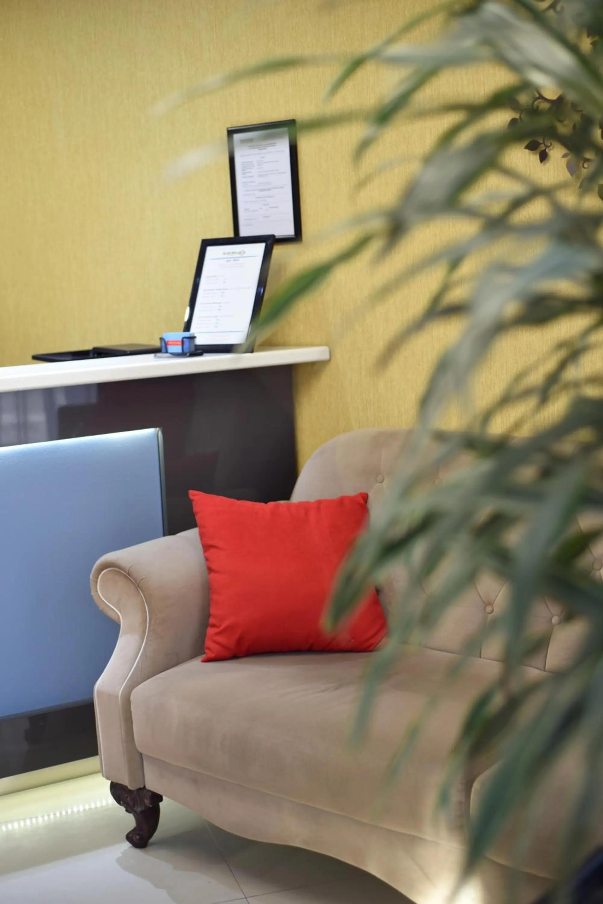 Seating area in East Gate Boutique Hotel