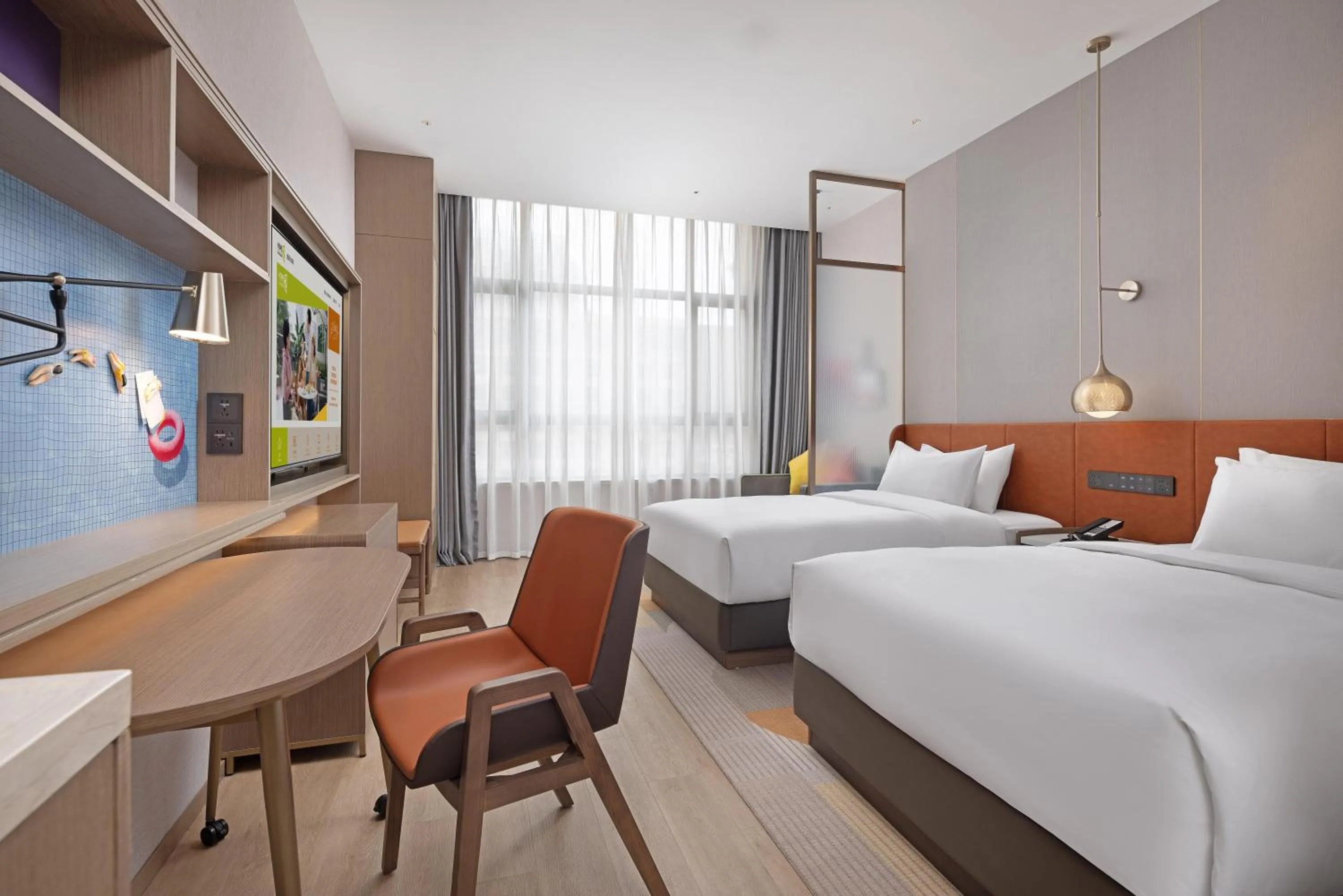 Bed in Home2 Suite by Hilton Nantong Vientiane City