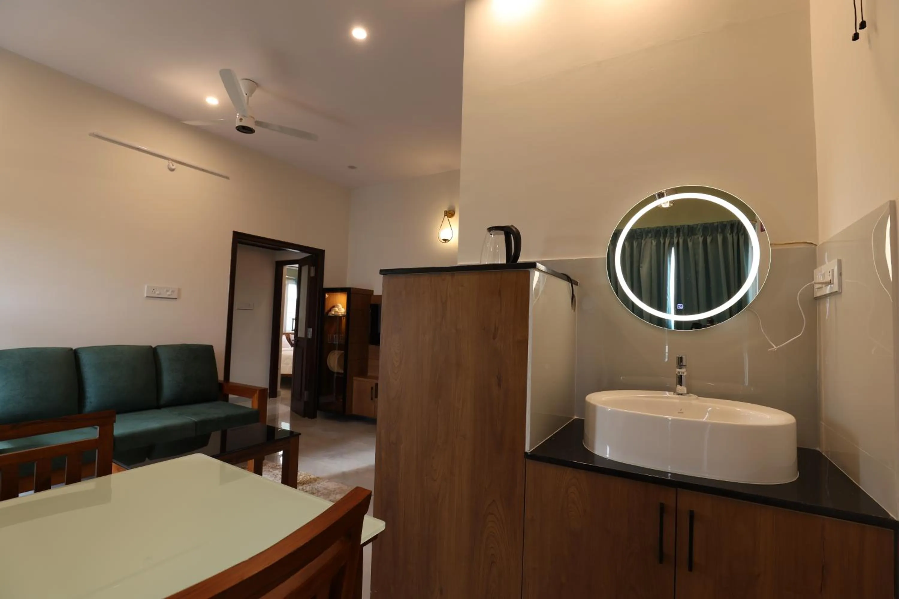 Living room in Olivette Suites