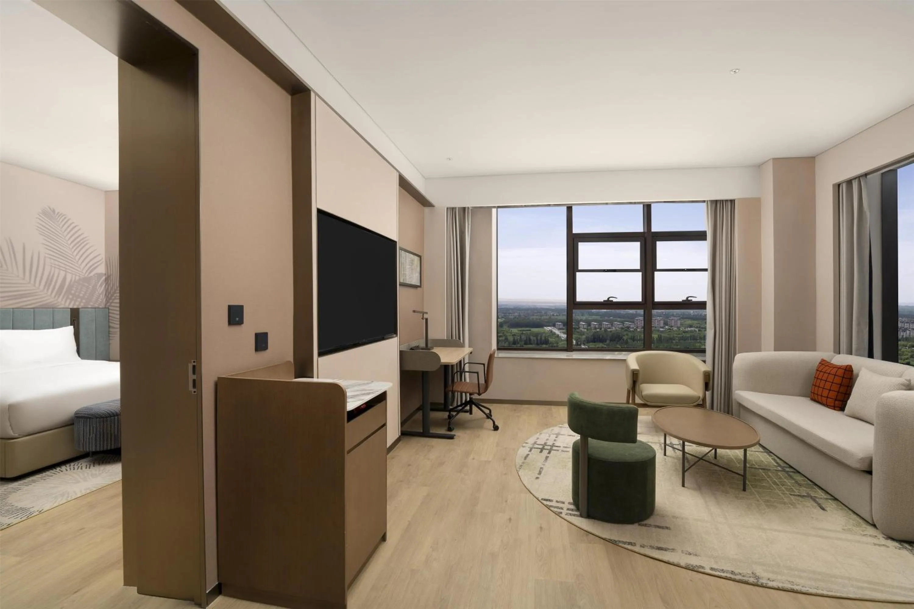 Bedroom, Bed in Hilton Garden Inn Zhongwei Shapotou