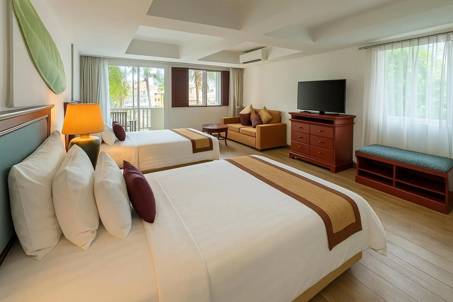 Bed in The Taksim Royal Beach Hotel