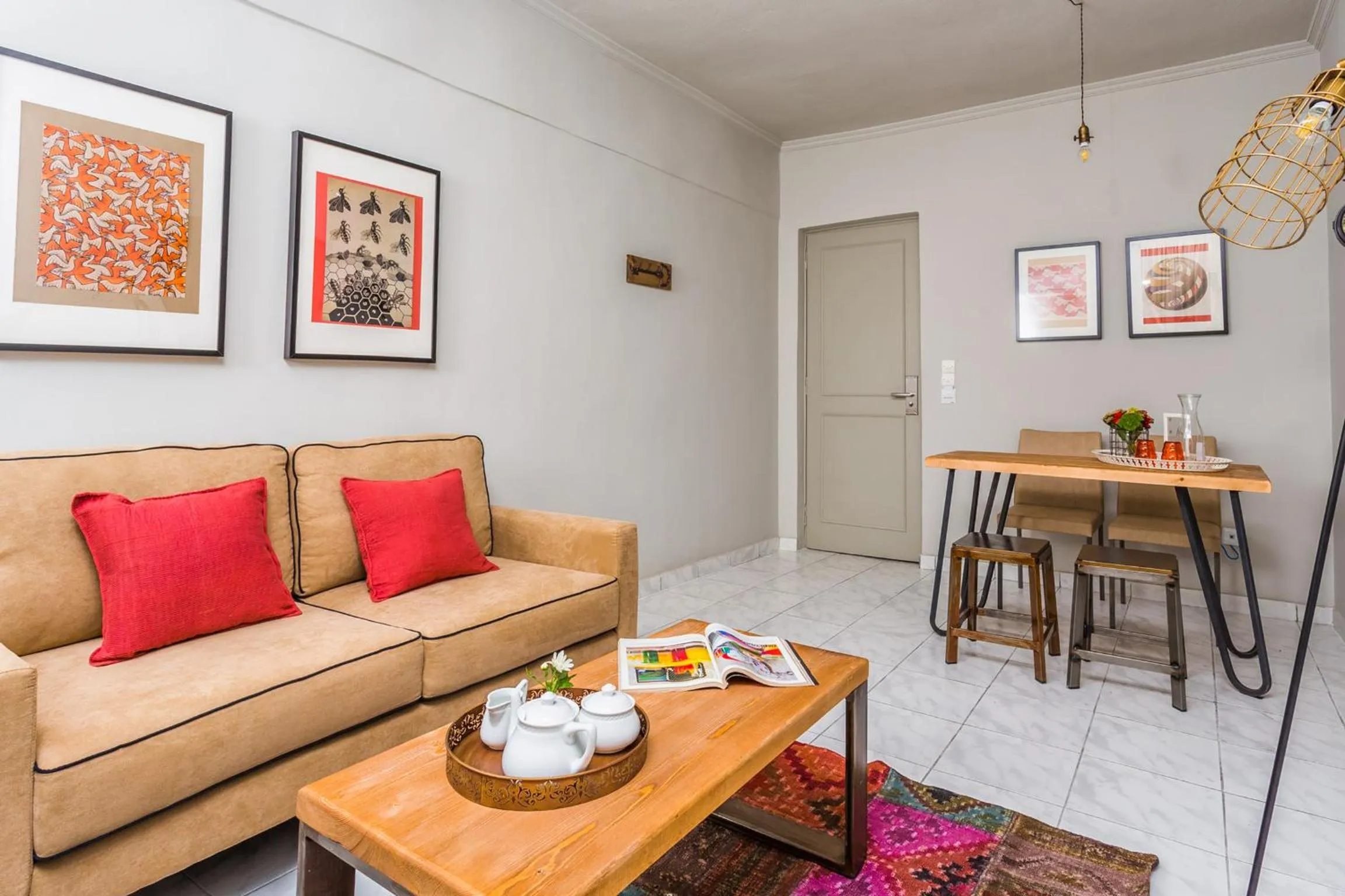 Seating area in Aris Athens Suites