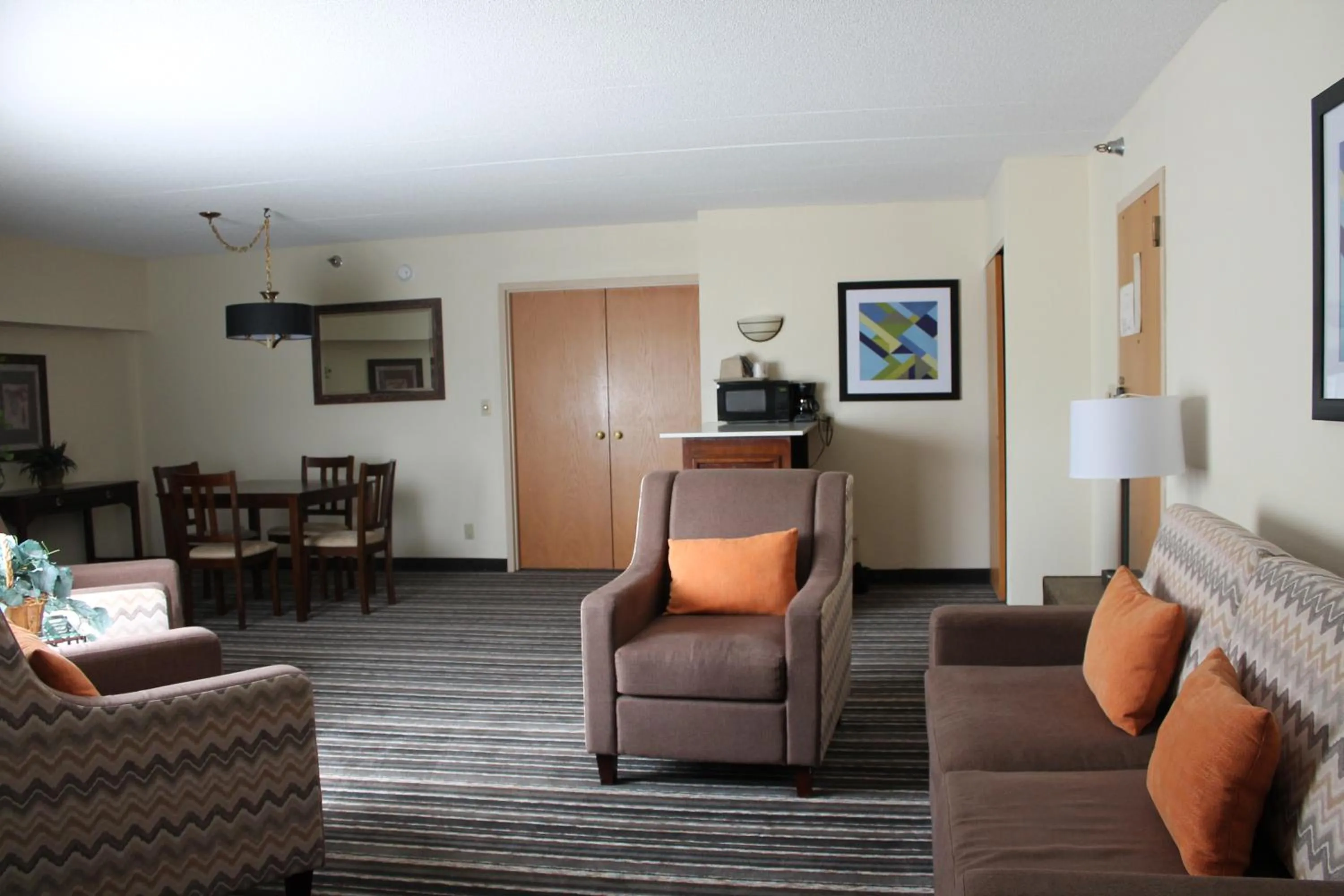 Seating area in Crossroads Hotel and Huron Event Center