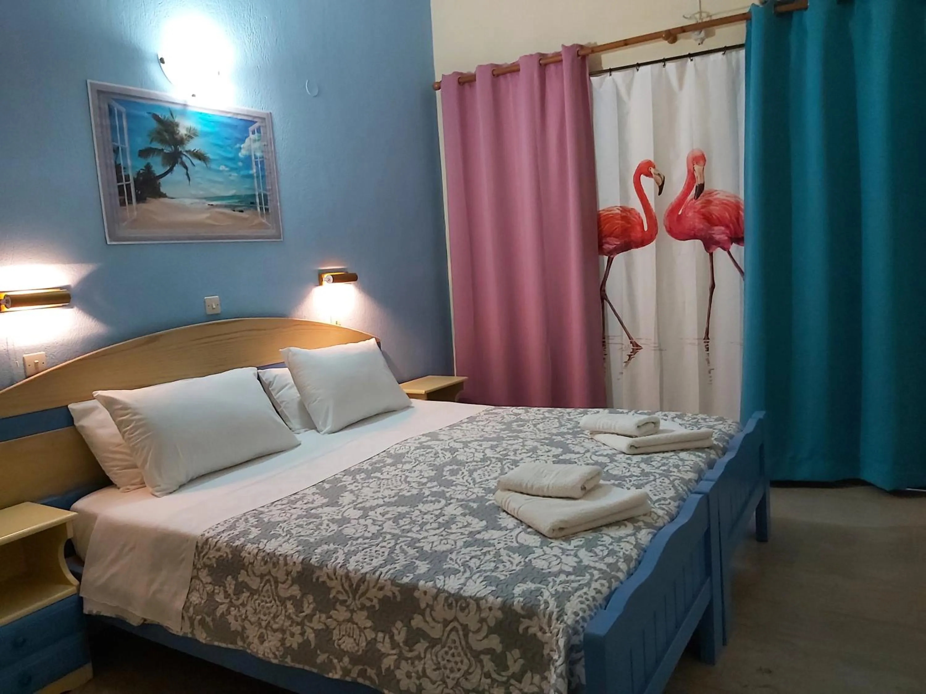 Bedroom in Flamingo Apartments Moraitika Corfu