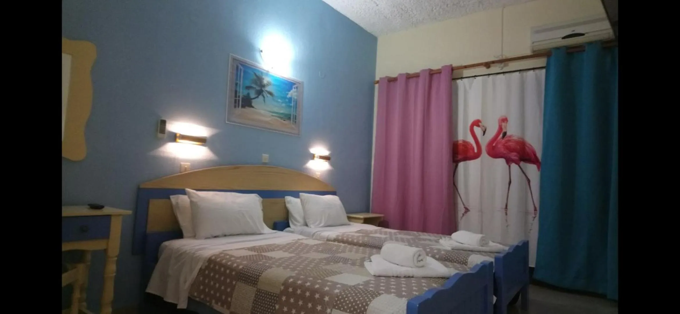 Bedroom in Flamingo Apartments Moraitika Corfu