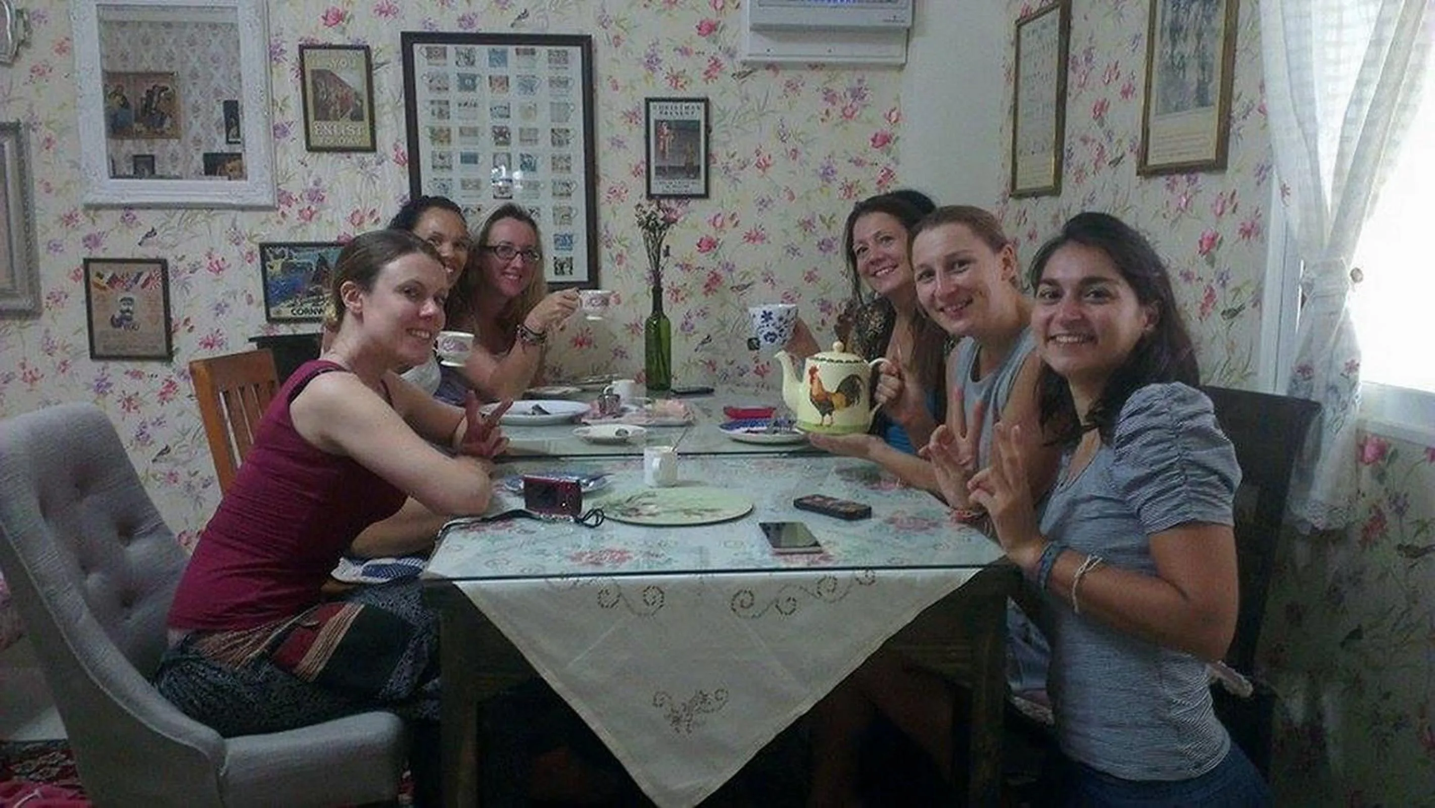 group of guests in The London Tearoom
