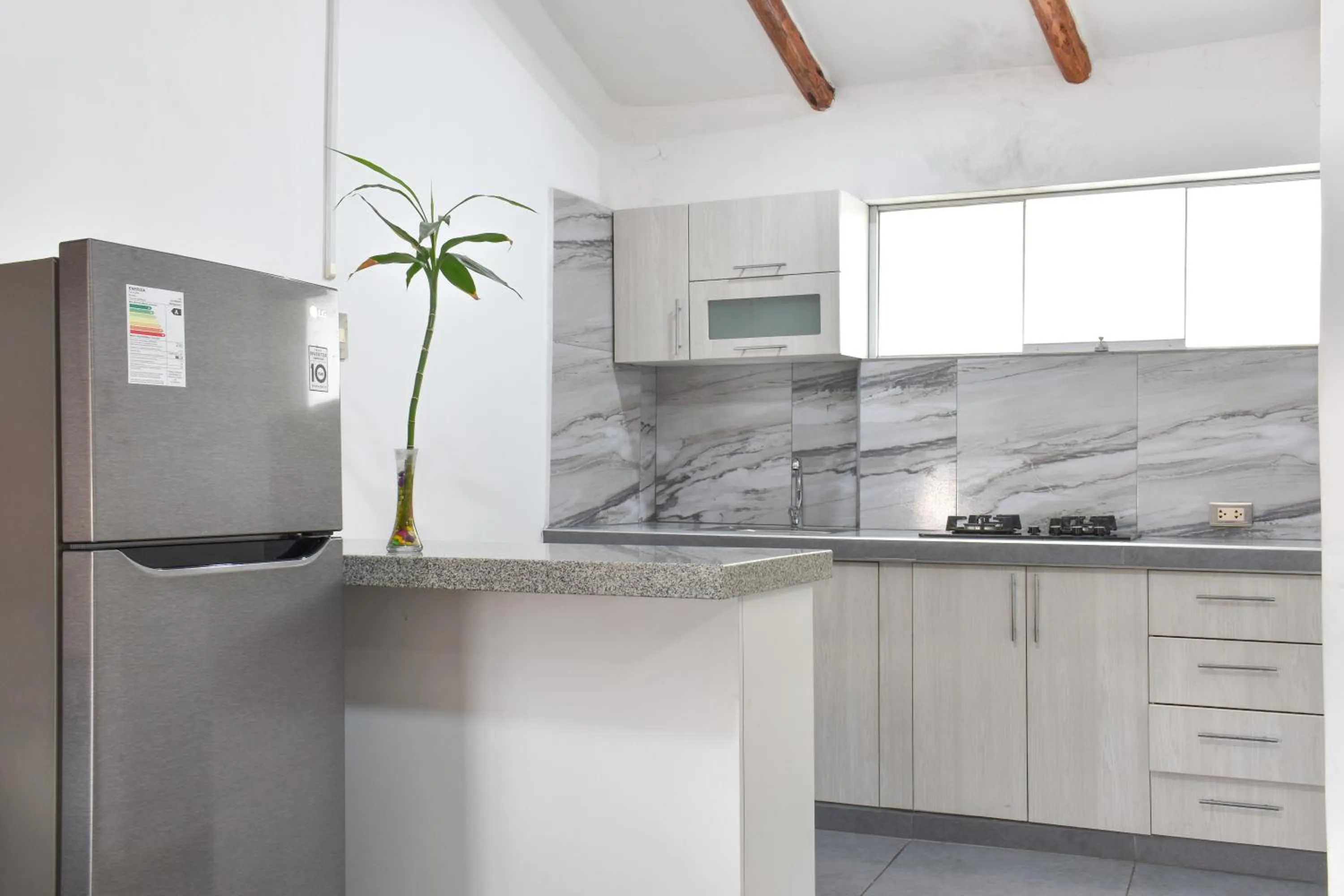 Kitchen or kitchenette in Apart Hotel El Puma