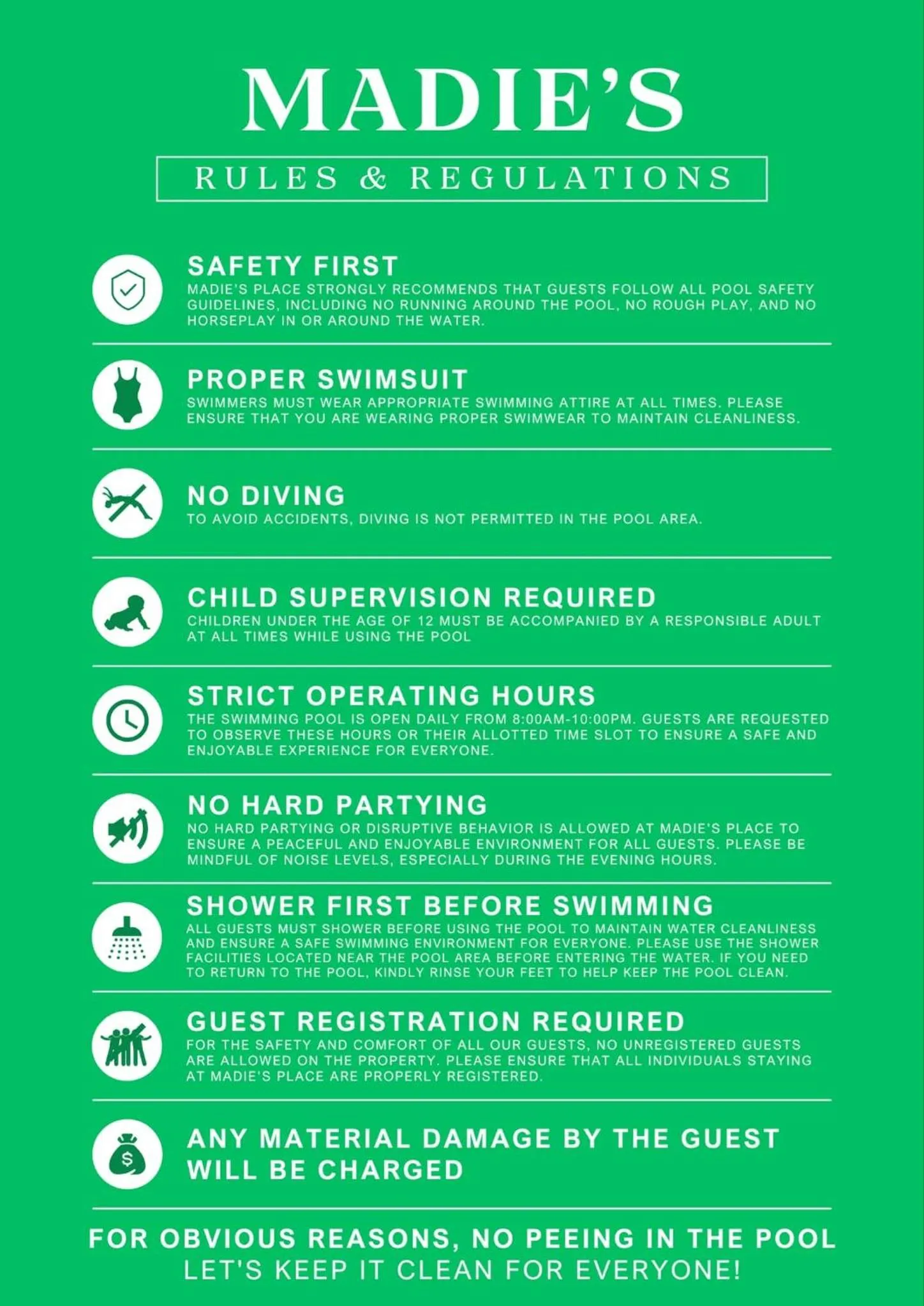 Logo/Certificate/Sign in Madie's Place B&B with Private Pool in Santa Rosa near Enchanted Kingdom