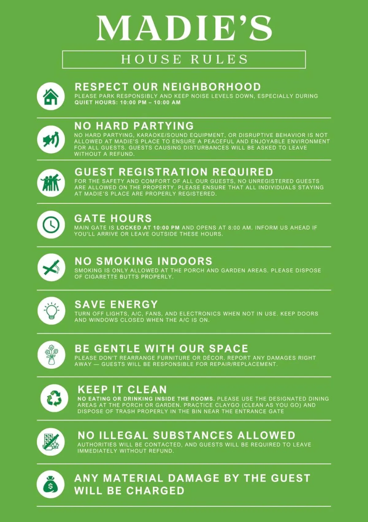 Text overlay in Madie's Place B&B with Private Pool in Santa Rosa near Enchanted Kingdom