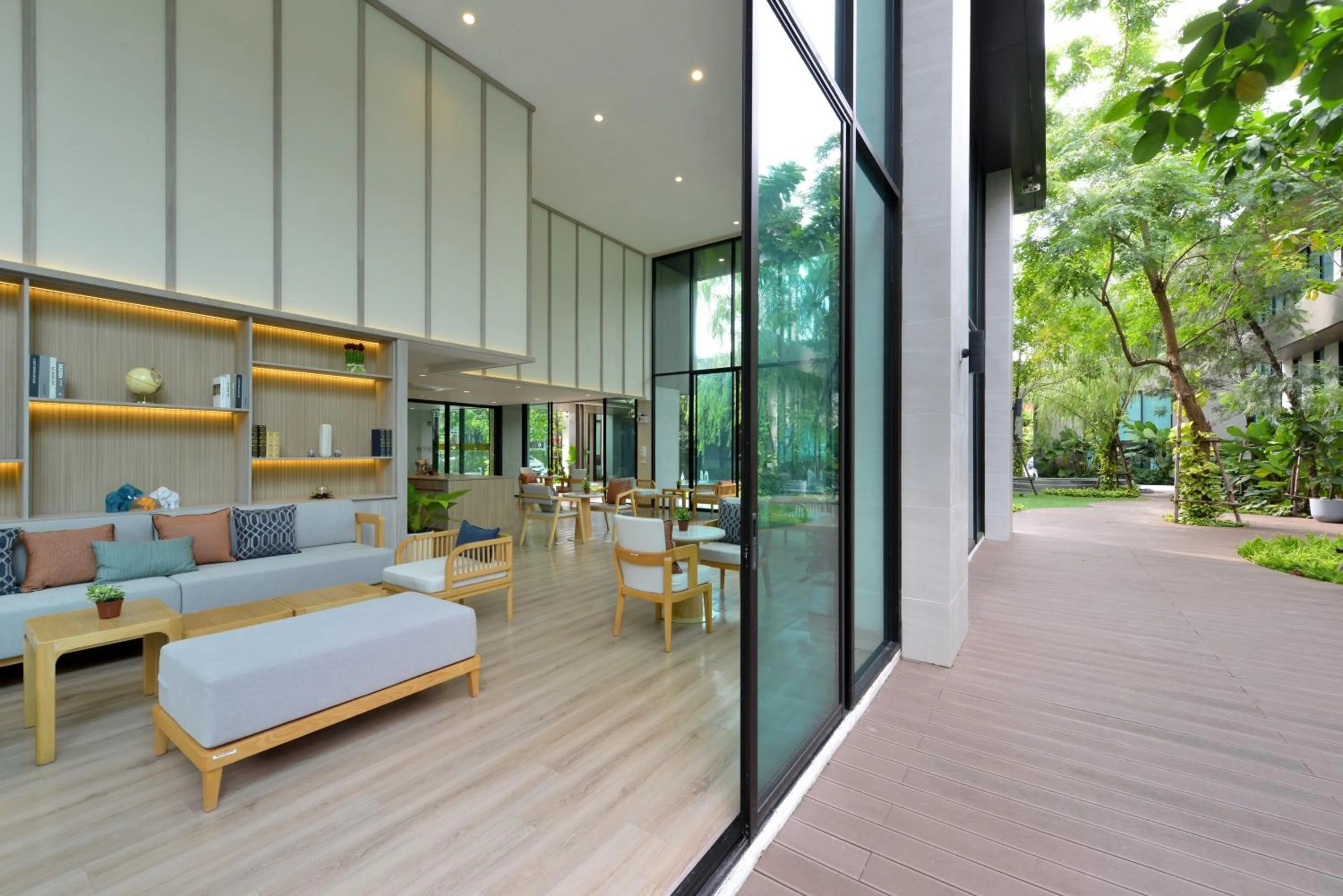 Seating area in SENS Hotel