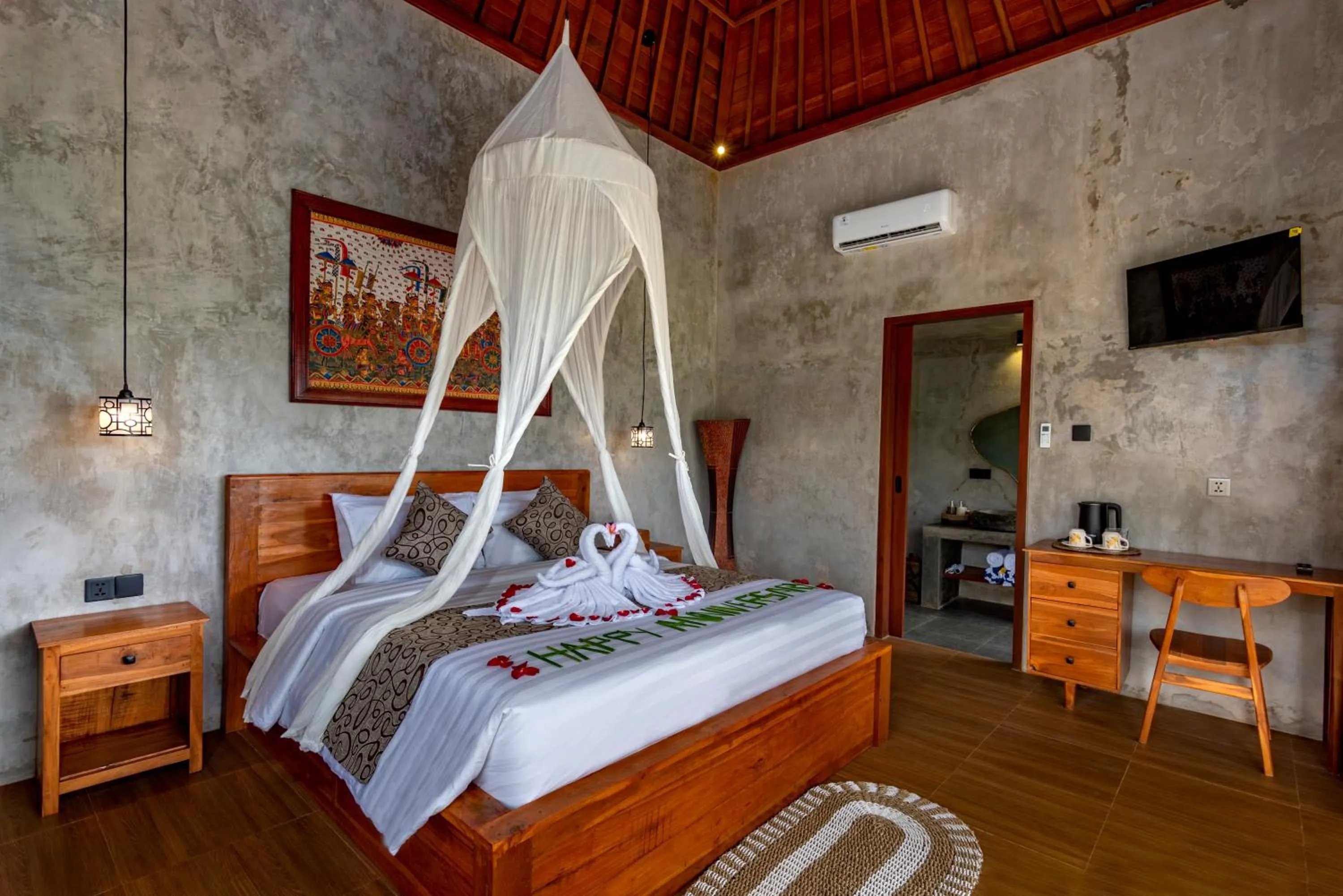 Communal lounge/ TV room, Bed in Seelong Villa Ubud by Dhananjaya Hospitality