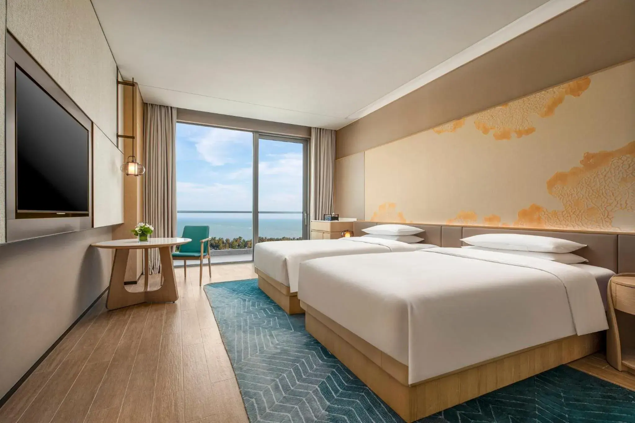 Premium Double Room with Two Double Beds, Oceanfront and Balcony in HUALUXE Beihai Silver Beach Resort by IHG Premium Double Room with Two Double Beds, Oceanfront and Balcony in HUALUXE Beihai Silver Beach Resort by IHG