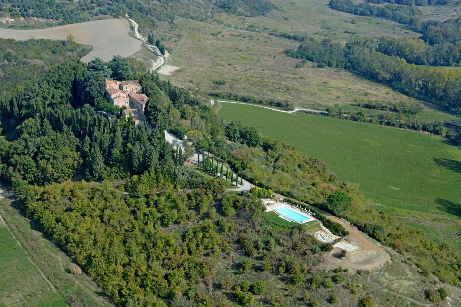 Bird's eye view in Borgo Laticastelli