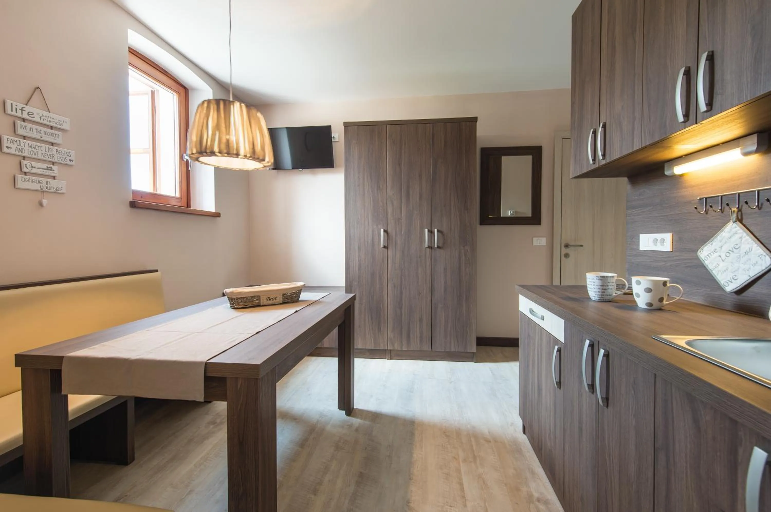 Kitchen or kitchenette in Hotel Pri mostu