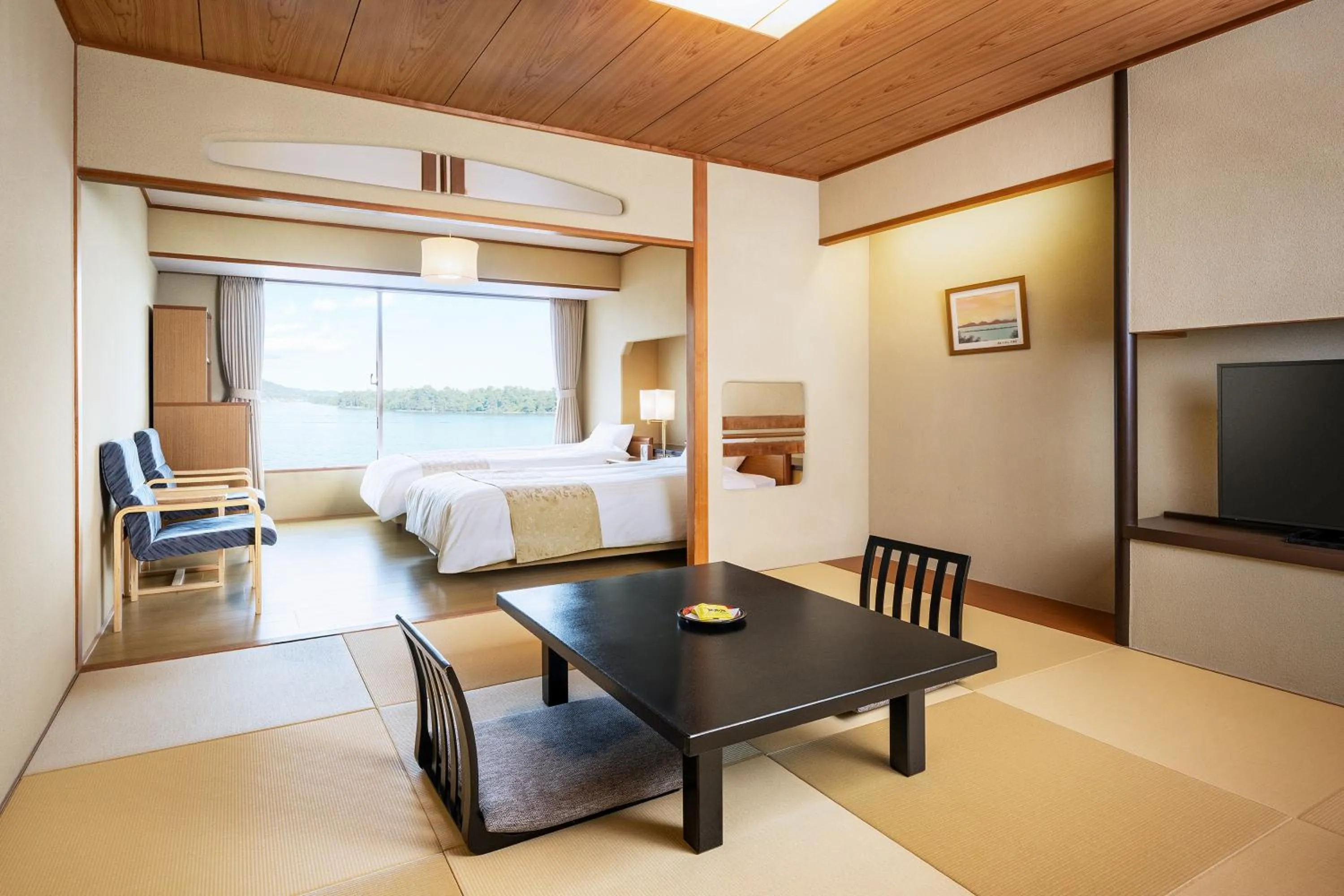 Photo of the whole room, Bed in Amano Hashidate Hotel