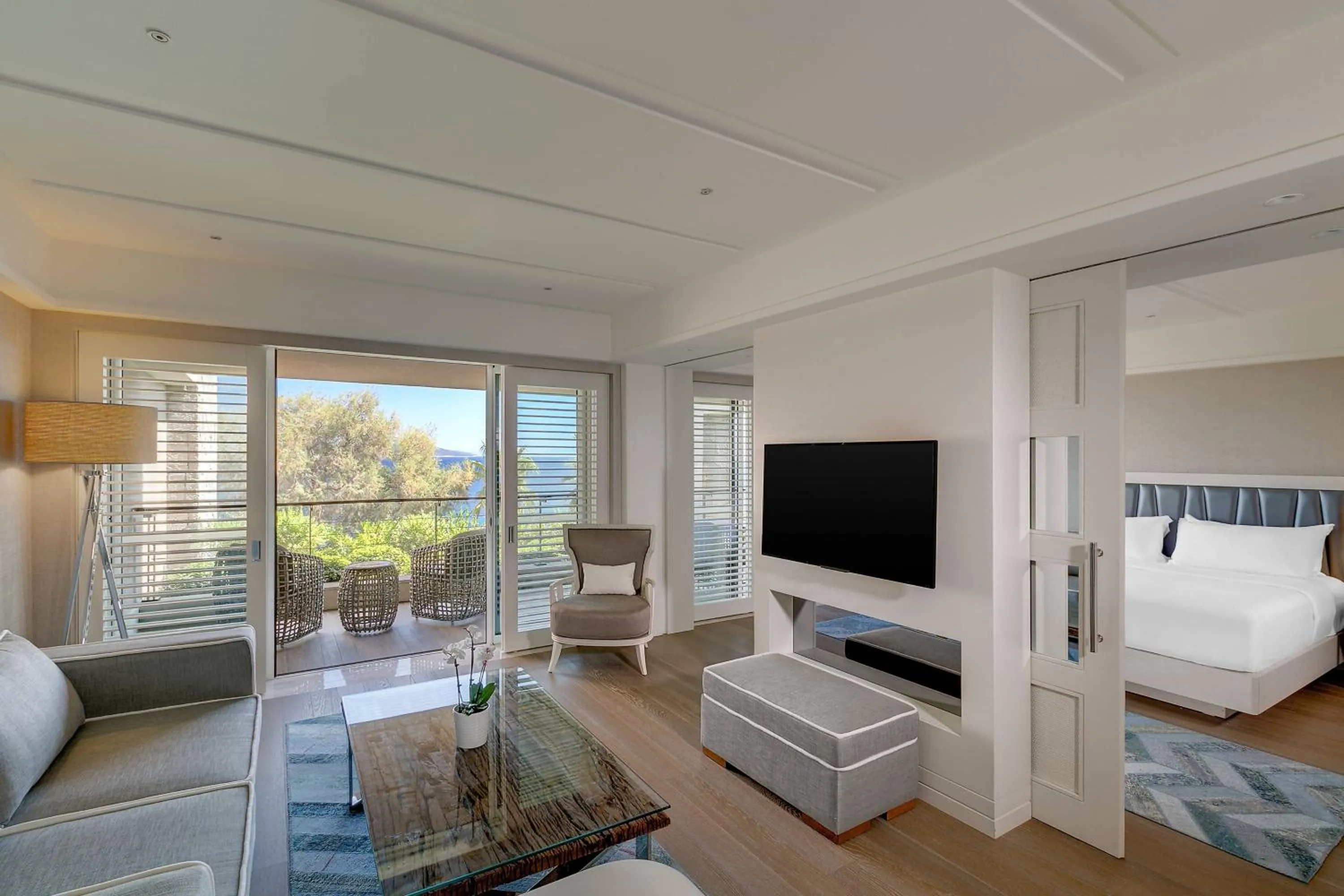 Living room, Bed in Caresse, a Luxury Collection Resort & Spa, Bodrum