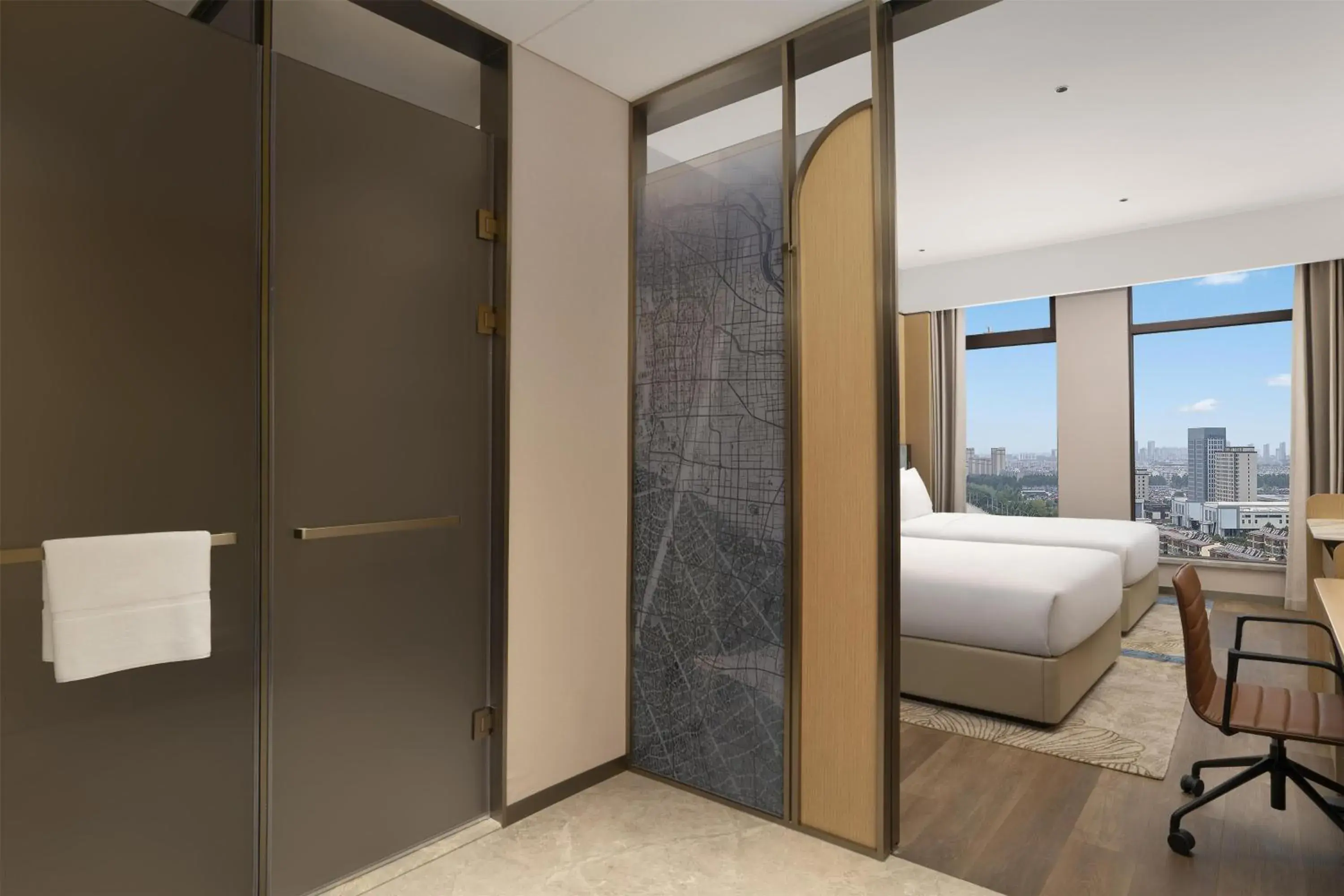 Twin Room in Hilton Garden Inn Linyi Shangcheng Twin Room in Hilton Garden Inn Linyi Shangcheng