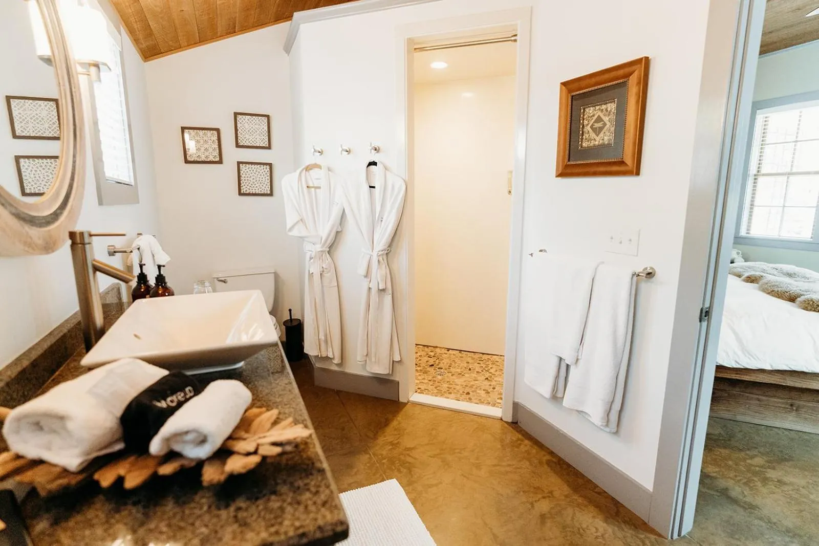 Shower, Bed in Hill Country Herb Garden