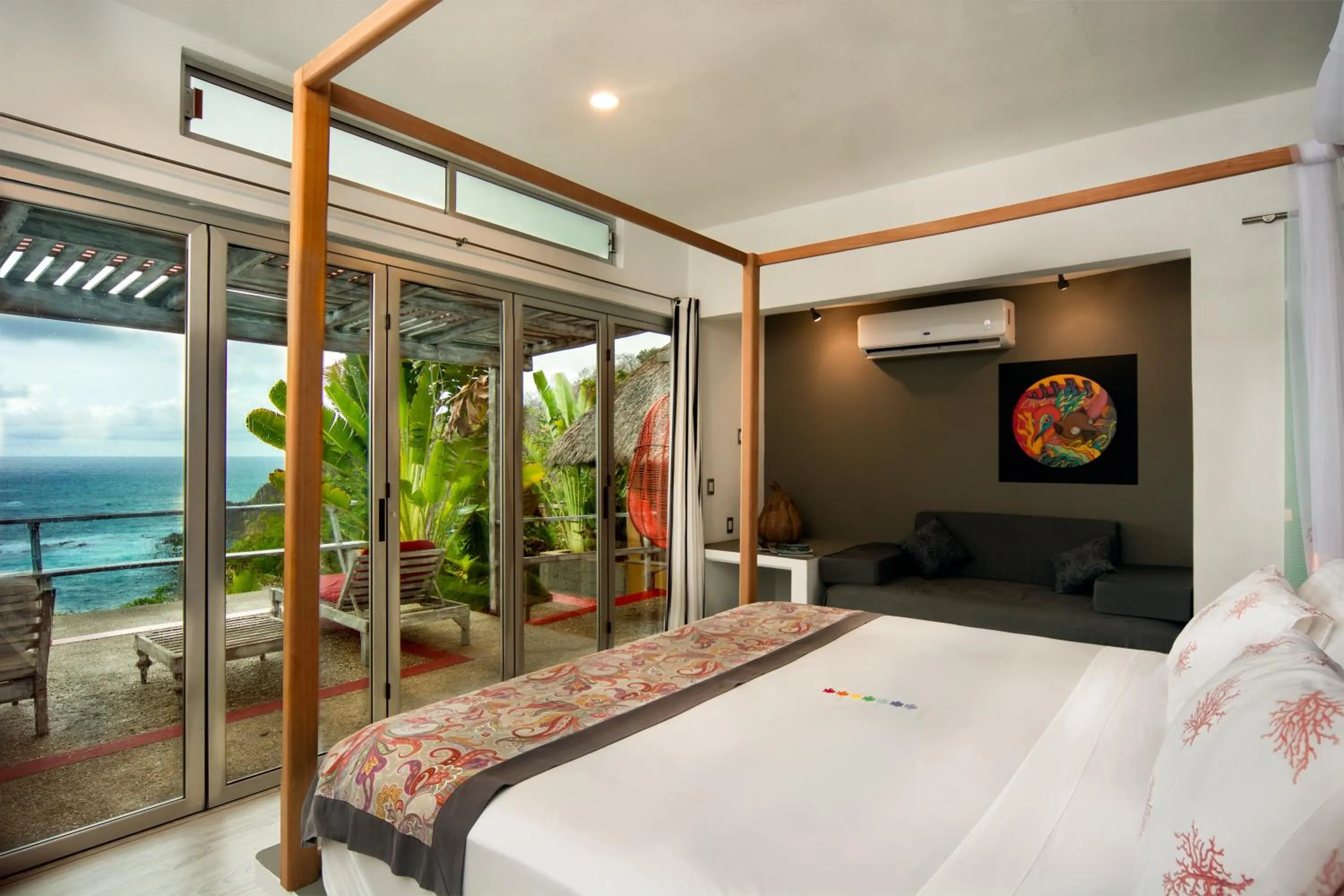 Sea view, Bed in Villa Aikia (Adults Suites A/C)