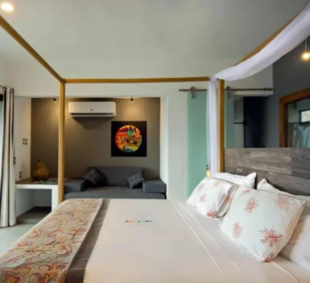 Bed in Villa Aikia (Adults Suites A/C)