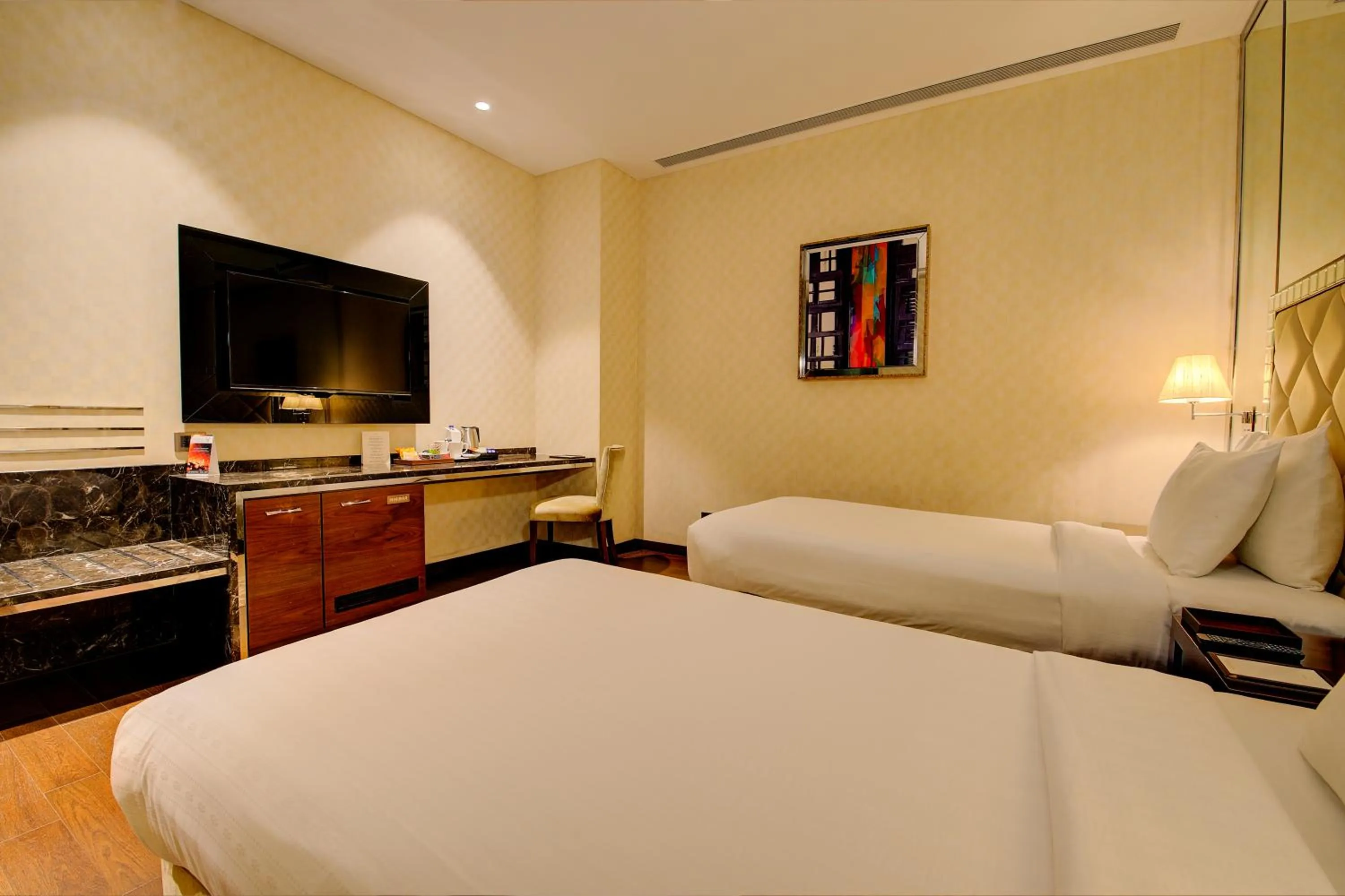 Photo of the whole room, Bed in Niranta Transit Hotel Terminal 2 Arrivals/Landside