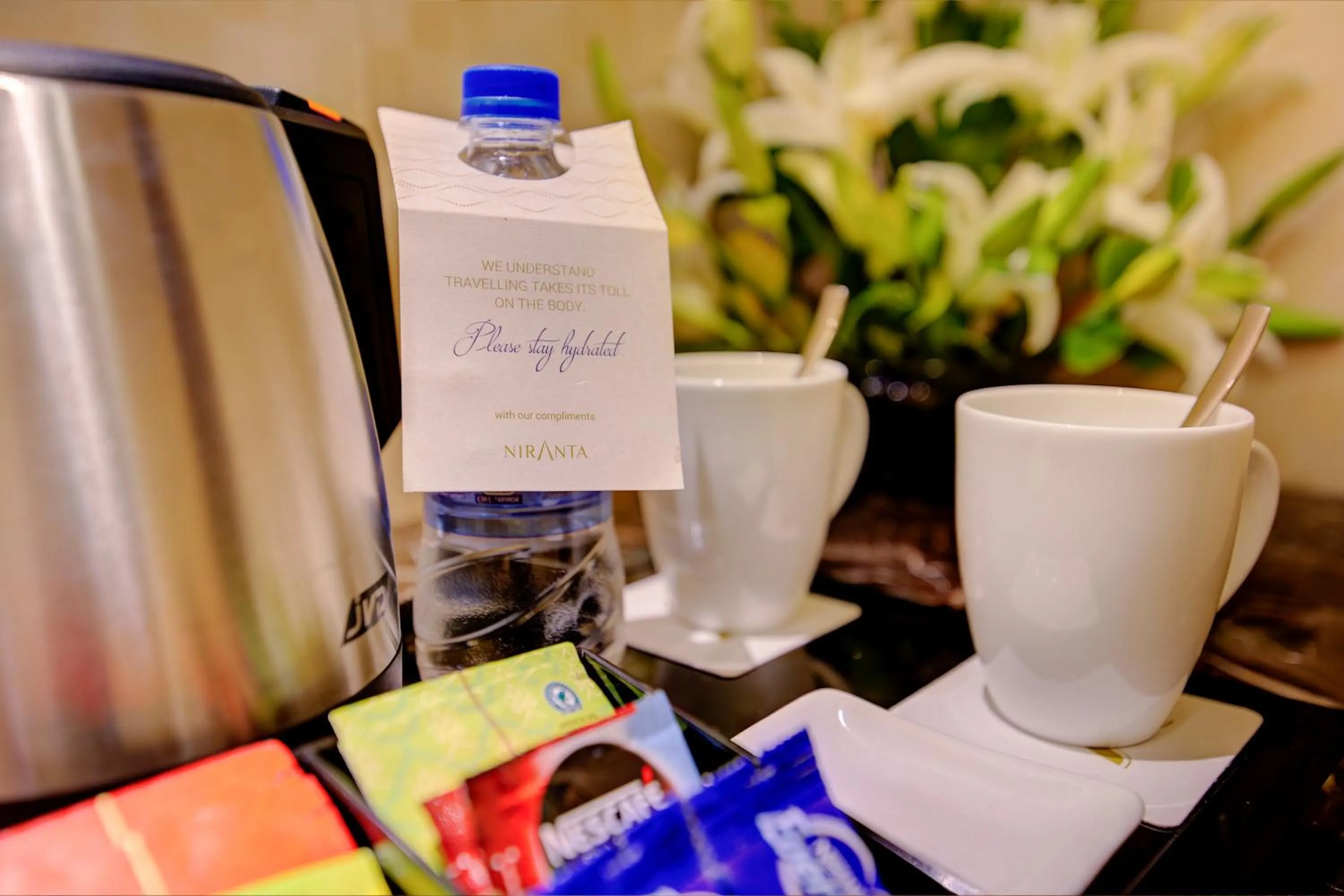 Coffee/tea facilities in Niranta Transit Hotel Terminal 2 Arrivals/Landside