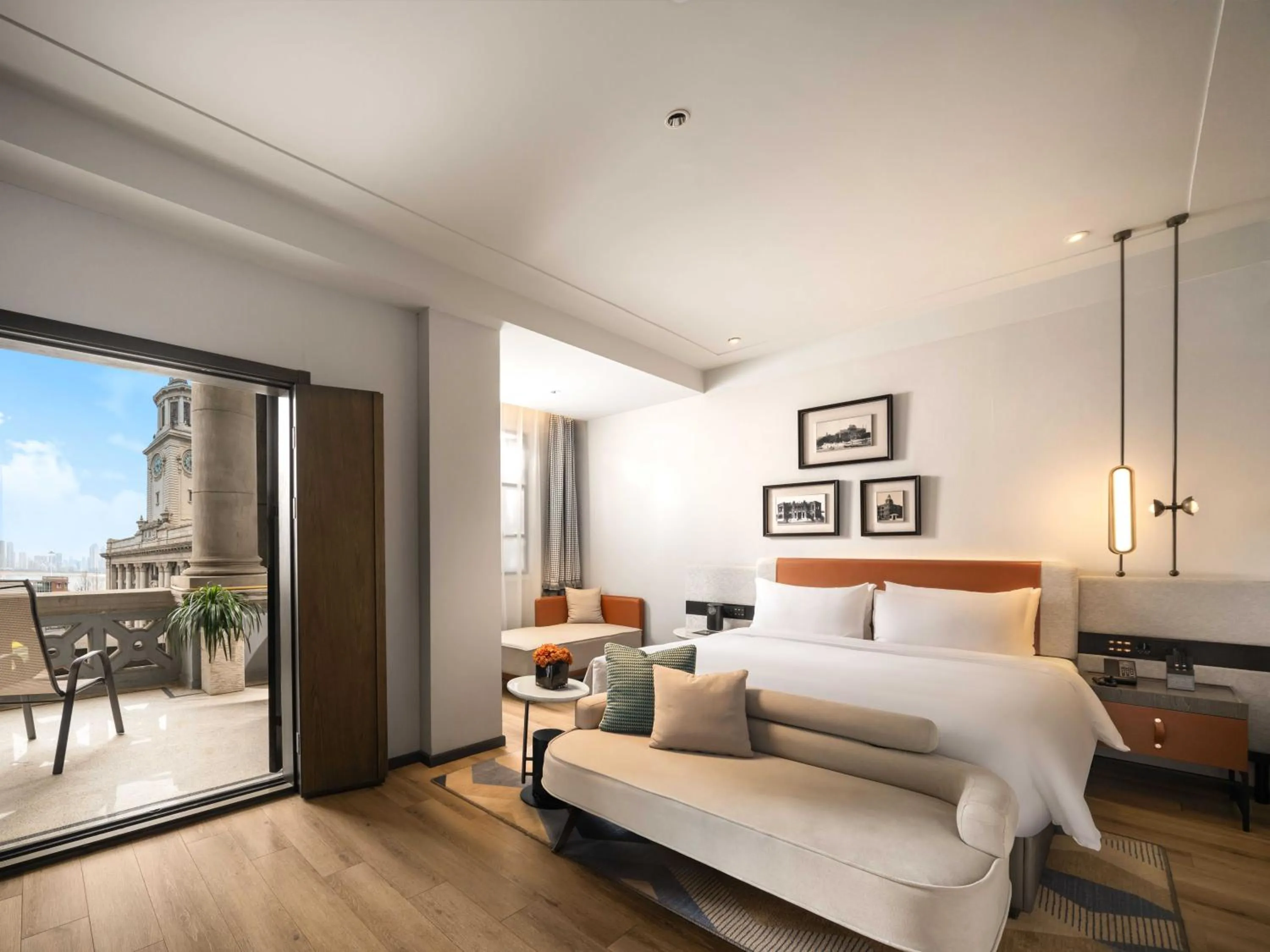 Living room, Bed in Grand Madison Wuhan Hankou on the Bund