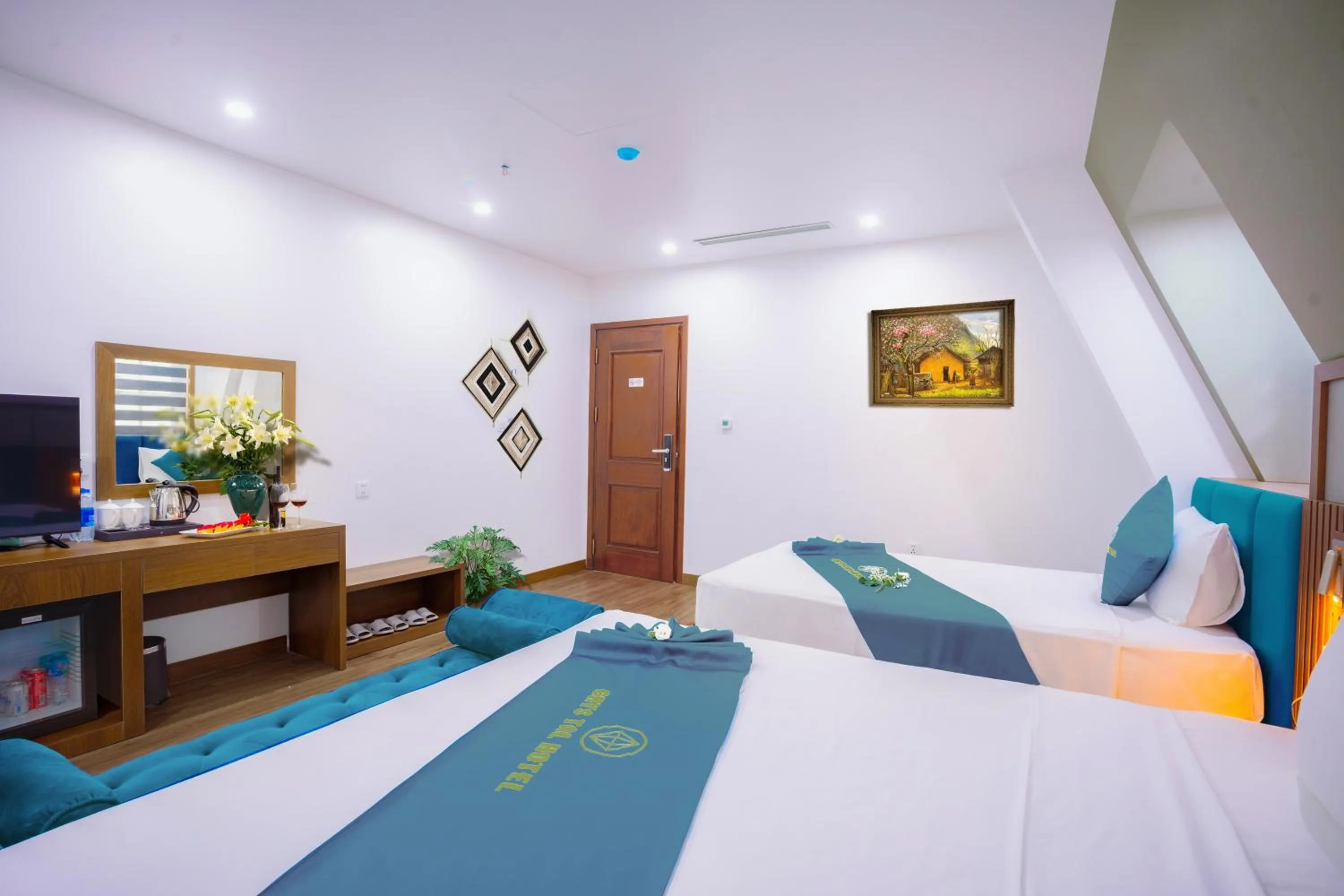 Bed in Skyview Hotel Halong