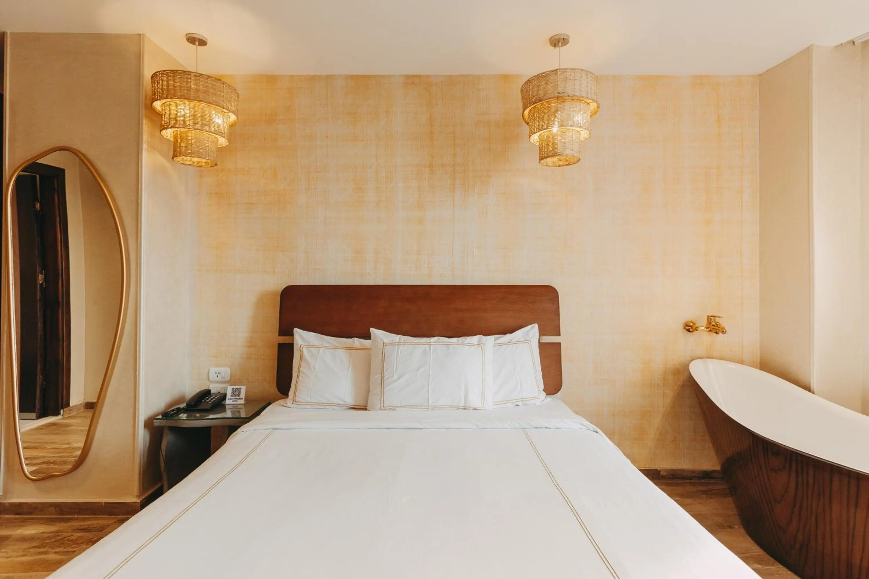 Bed in Almas Pyramids Hotel