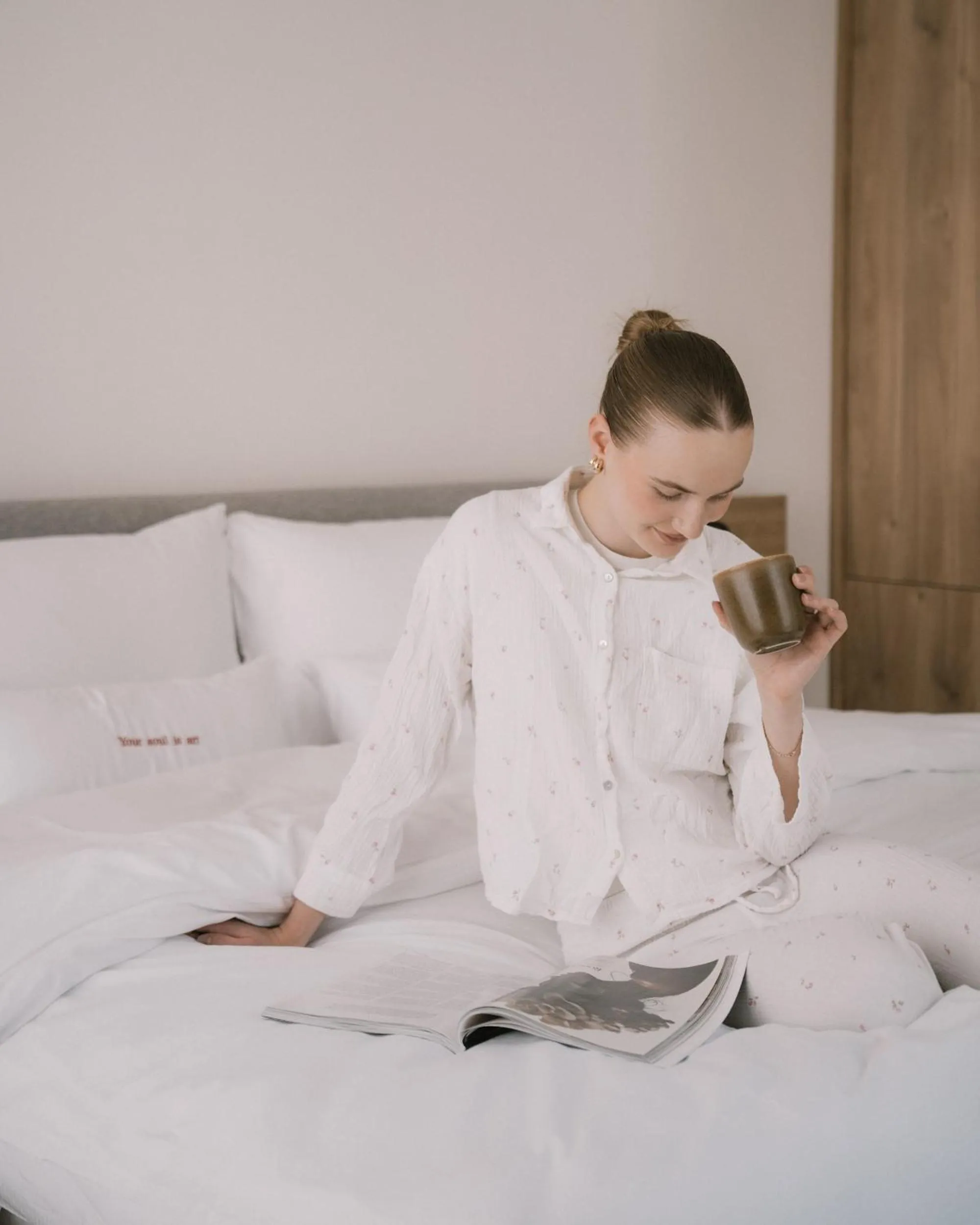 Bed in FortyPlusOne Hotel Vienna