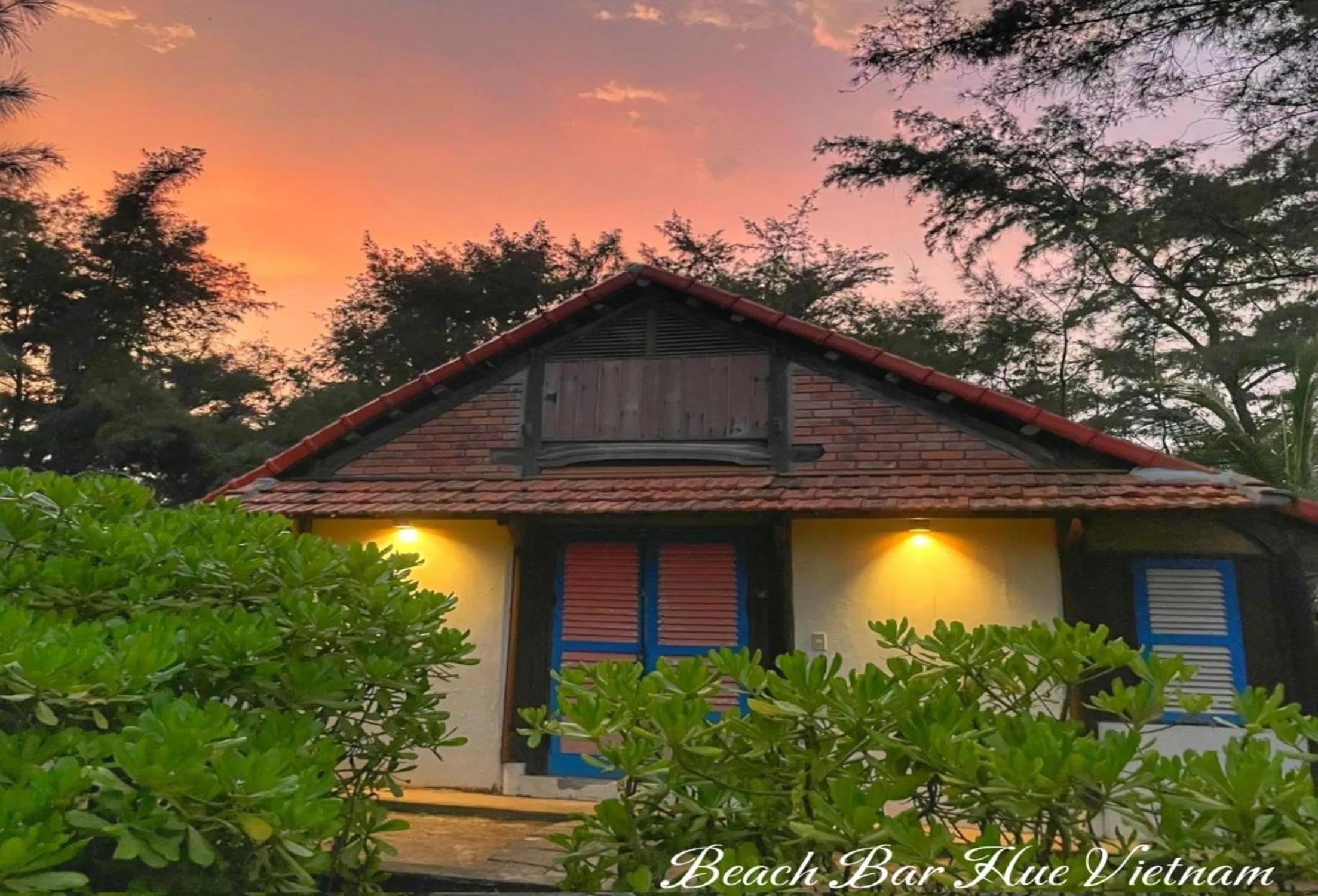 Sunset in Villa Louise Hue Beach Boutique Hotel